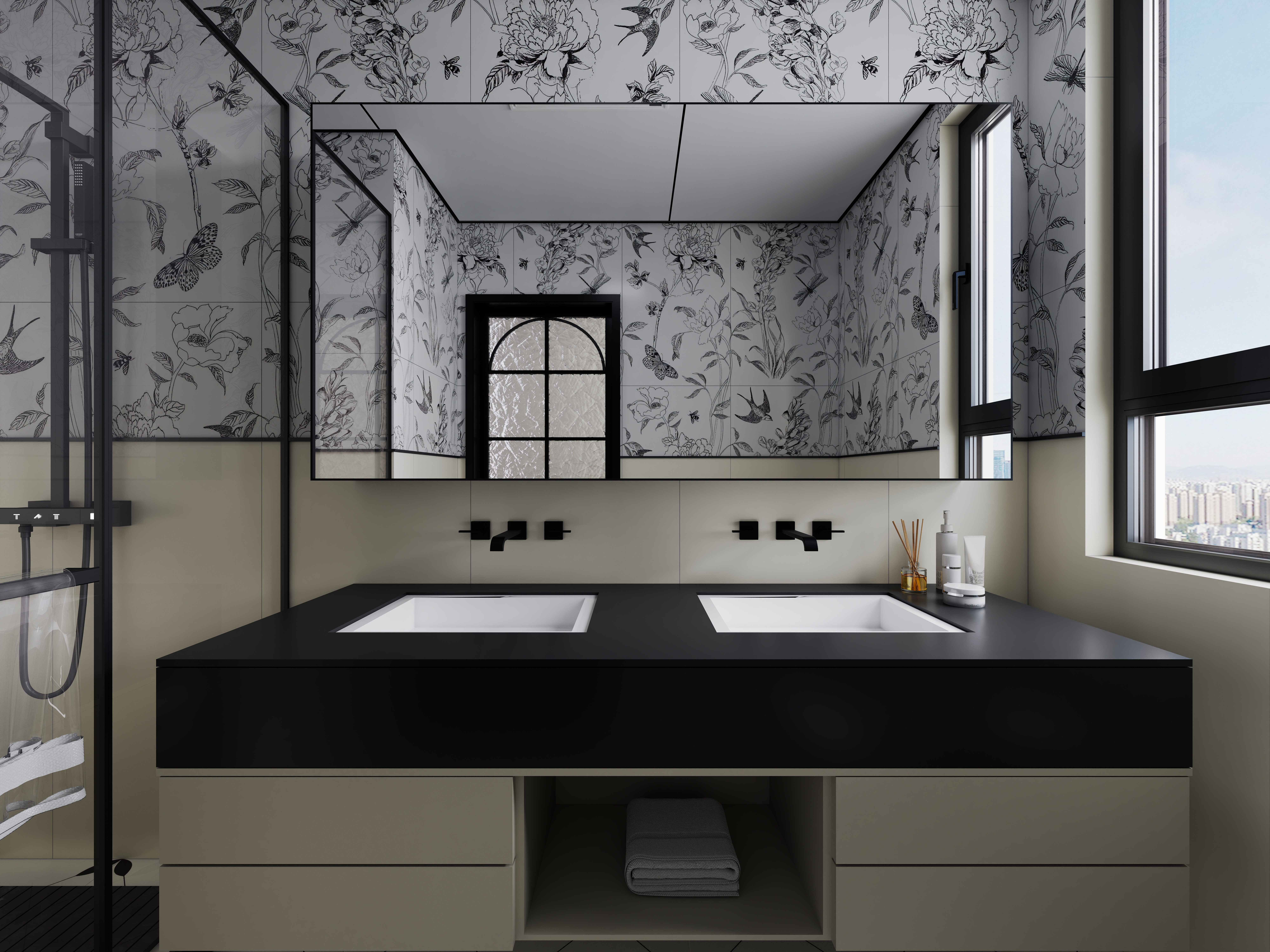 甍回大唐-法式奶油一层主卫装修效果图第2张