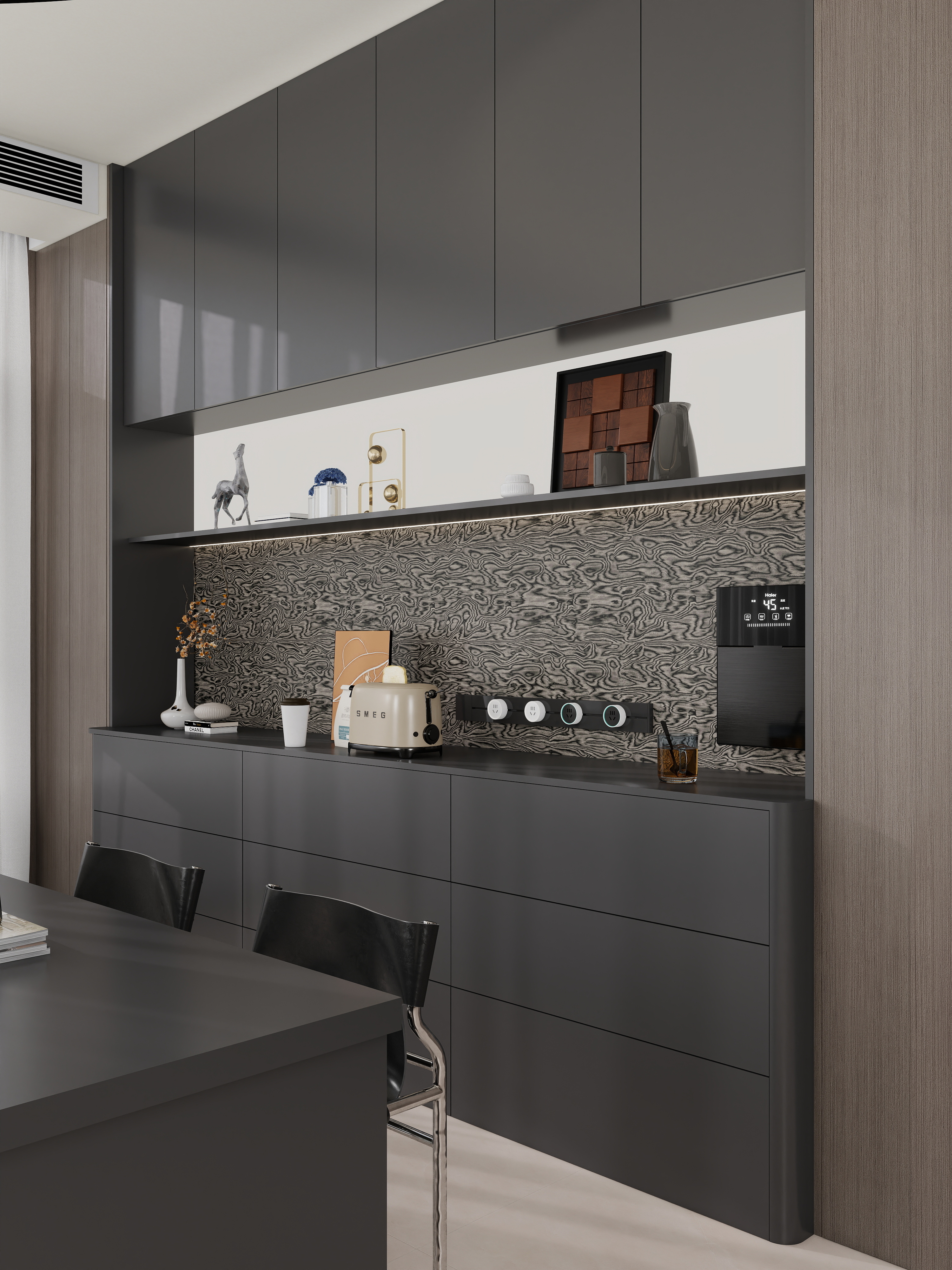 李磊-黄粱梦自建房意式客餐厅装修效果图