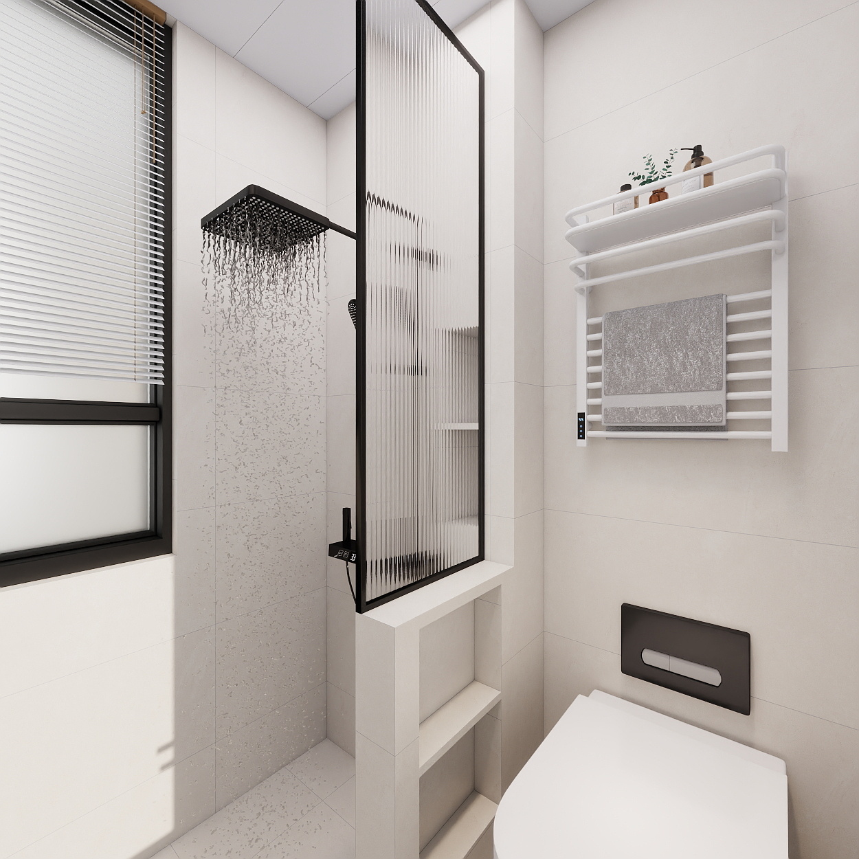 艺雅丽-97平现代简约 一层次卫装修效果图第3张