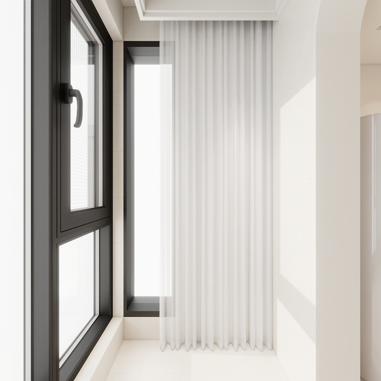 艺雅丽-97平现代简约 一层阳台装修效果图第3张