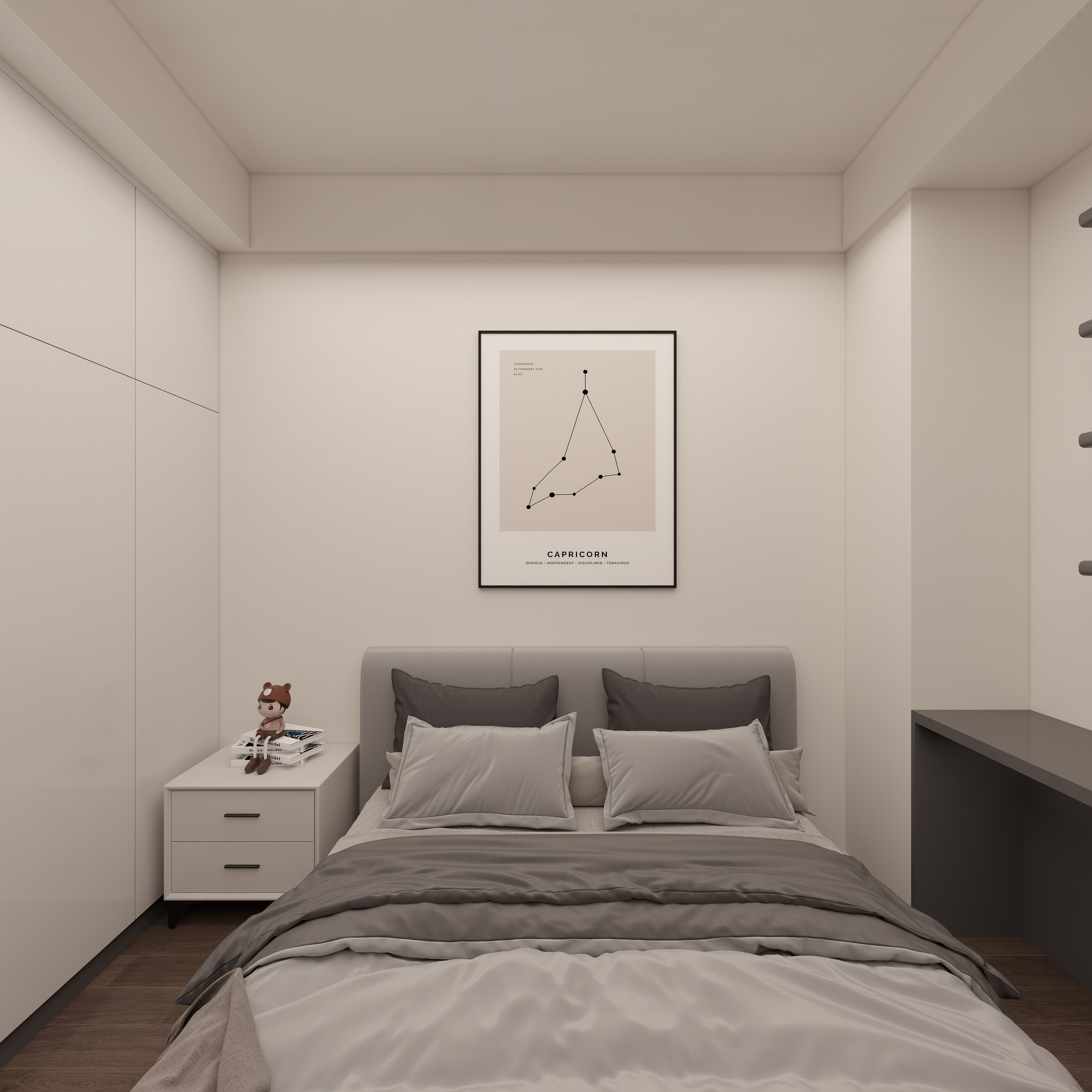 壹诺设计工作室-现代简约 一层卧室装修效果图第3张