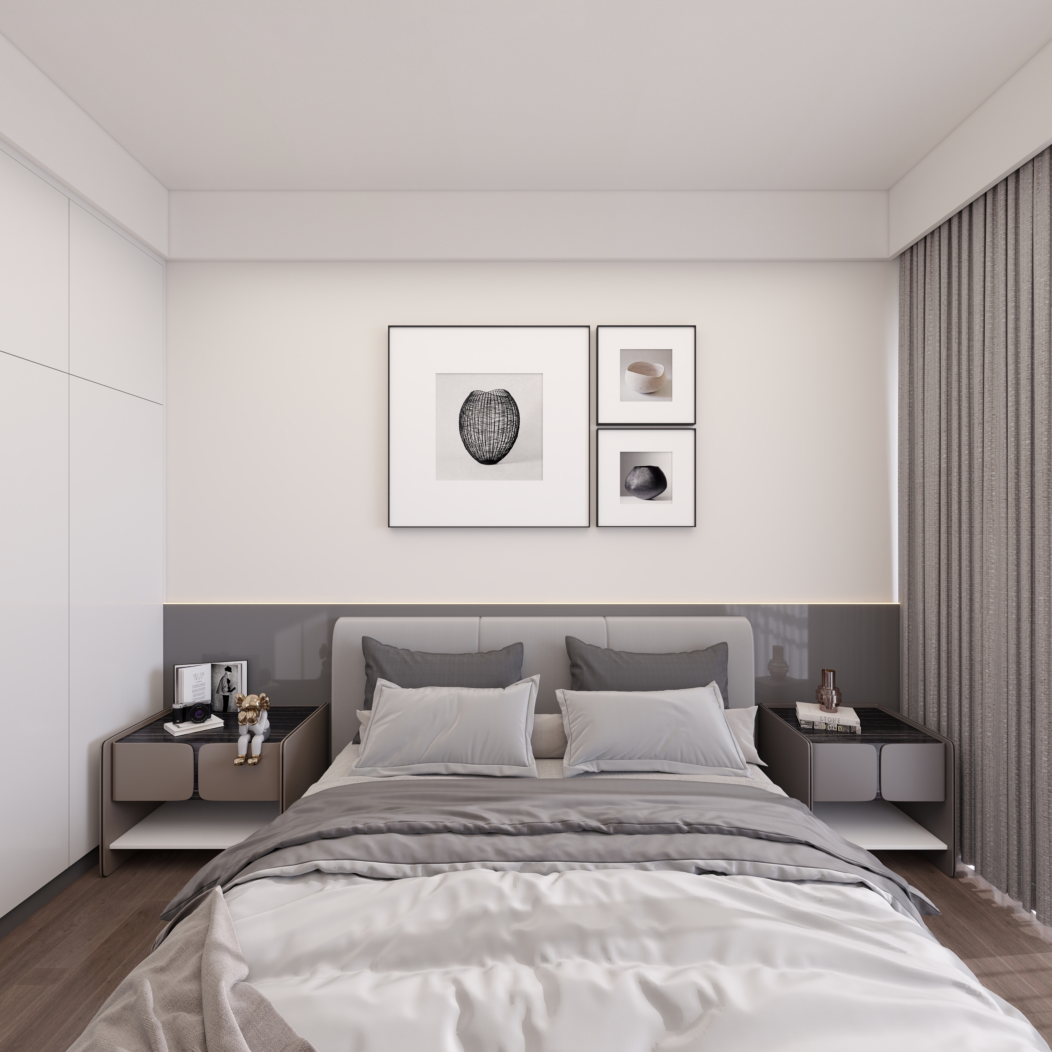 壹诺设计工作室-现代简约 一层卧室装修效果图第3张