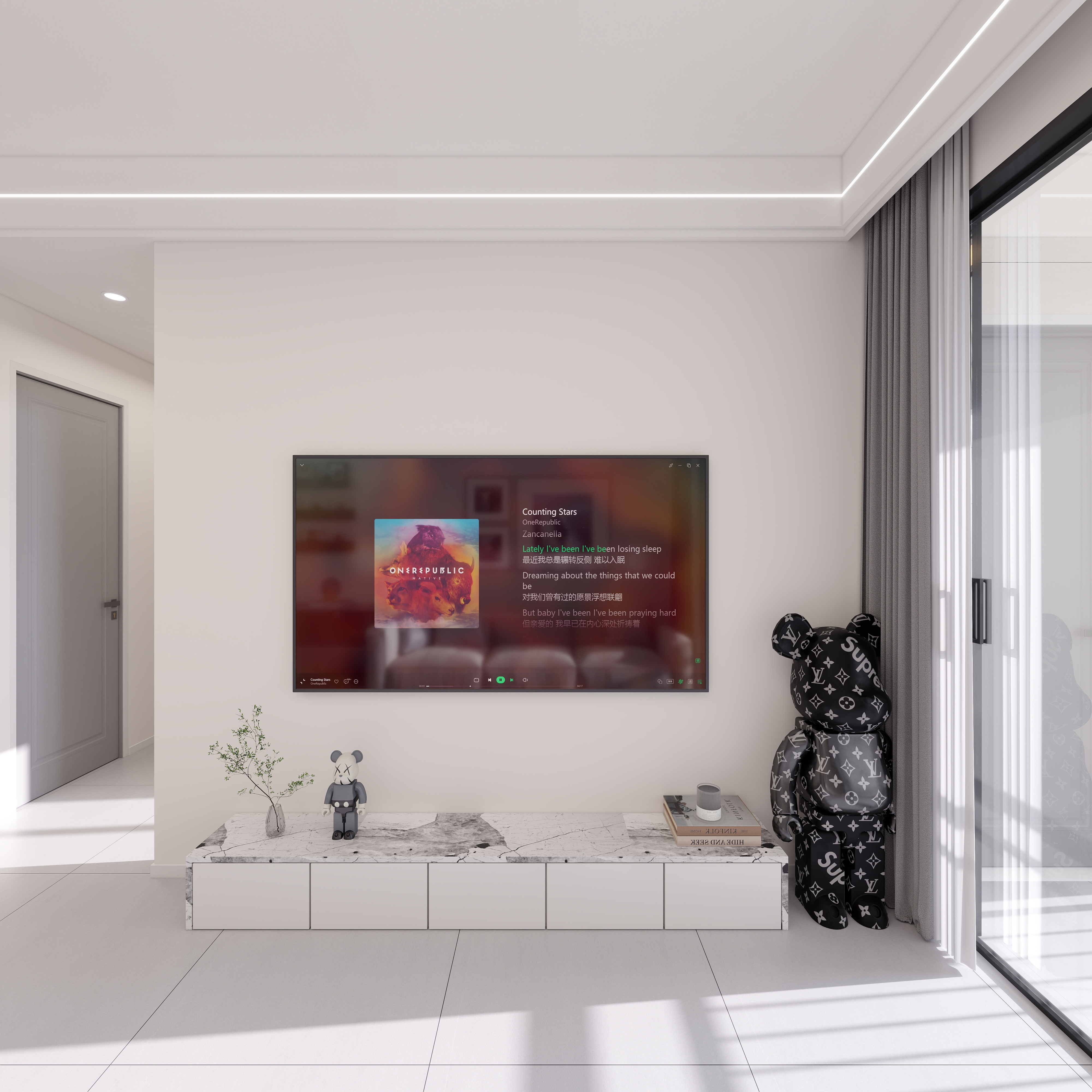 壹诺设计工作室-现代简约 一层客餐厅装修效果图第5张