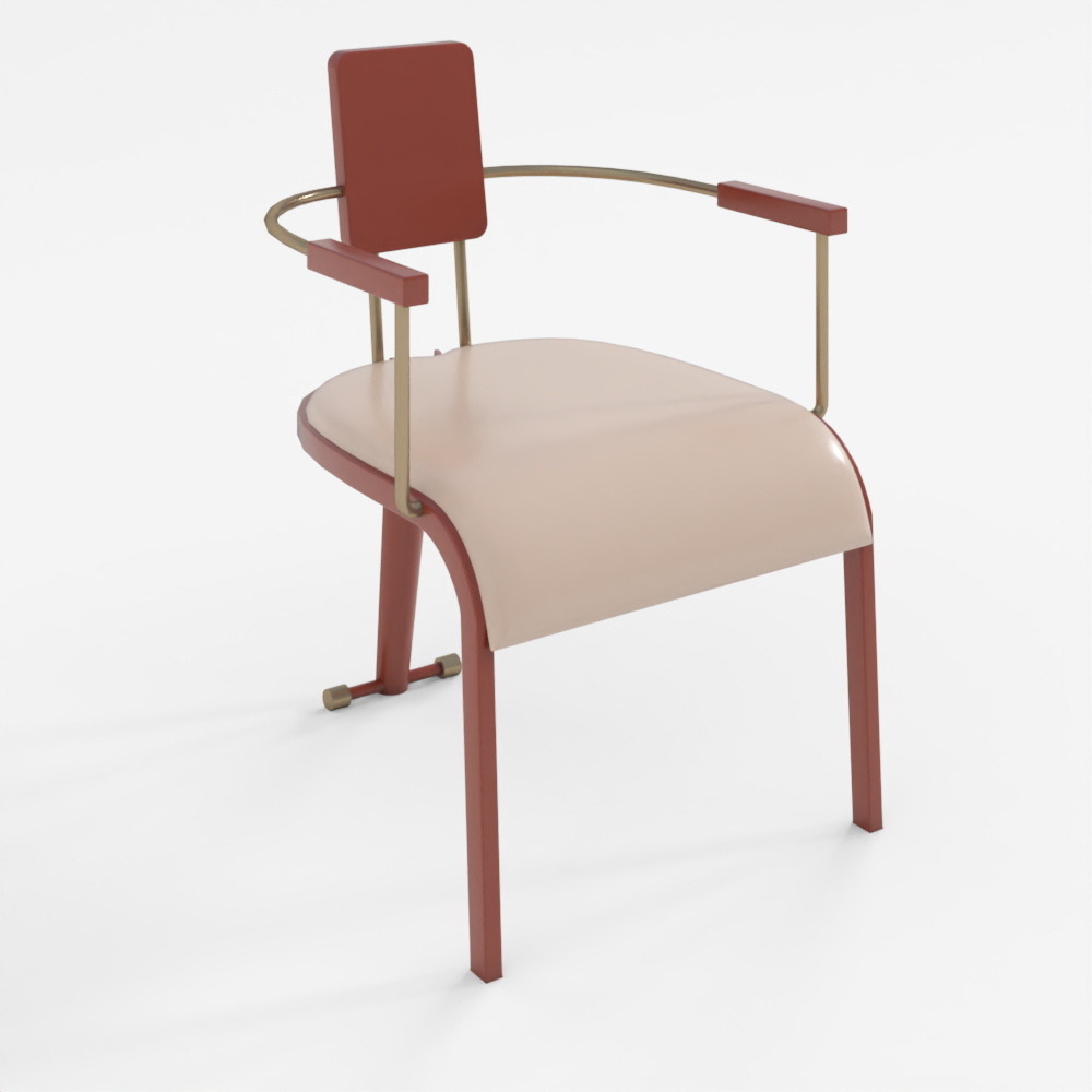 图书馆阅读靠背椅3D模型