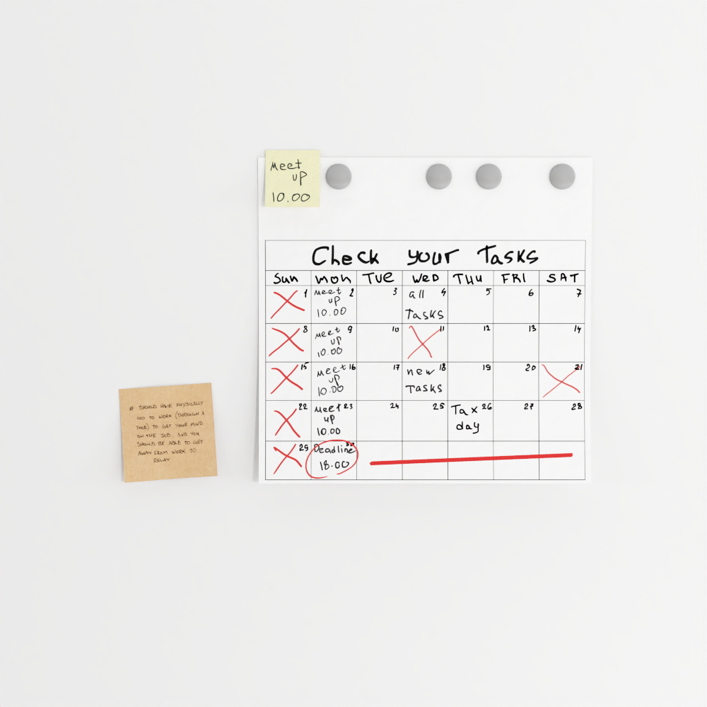 日历墙贴3D模型