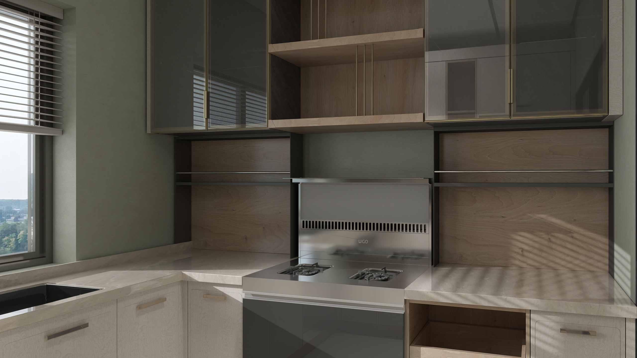 厙厾-138㎡3室一层厨房装修效果图第3张