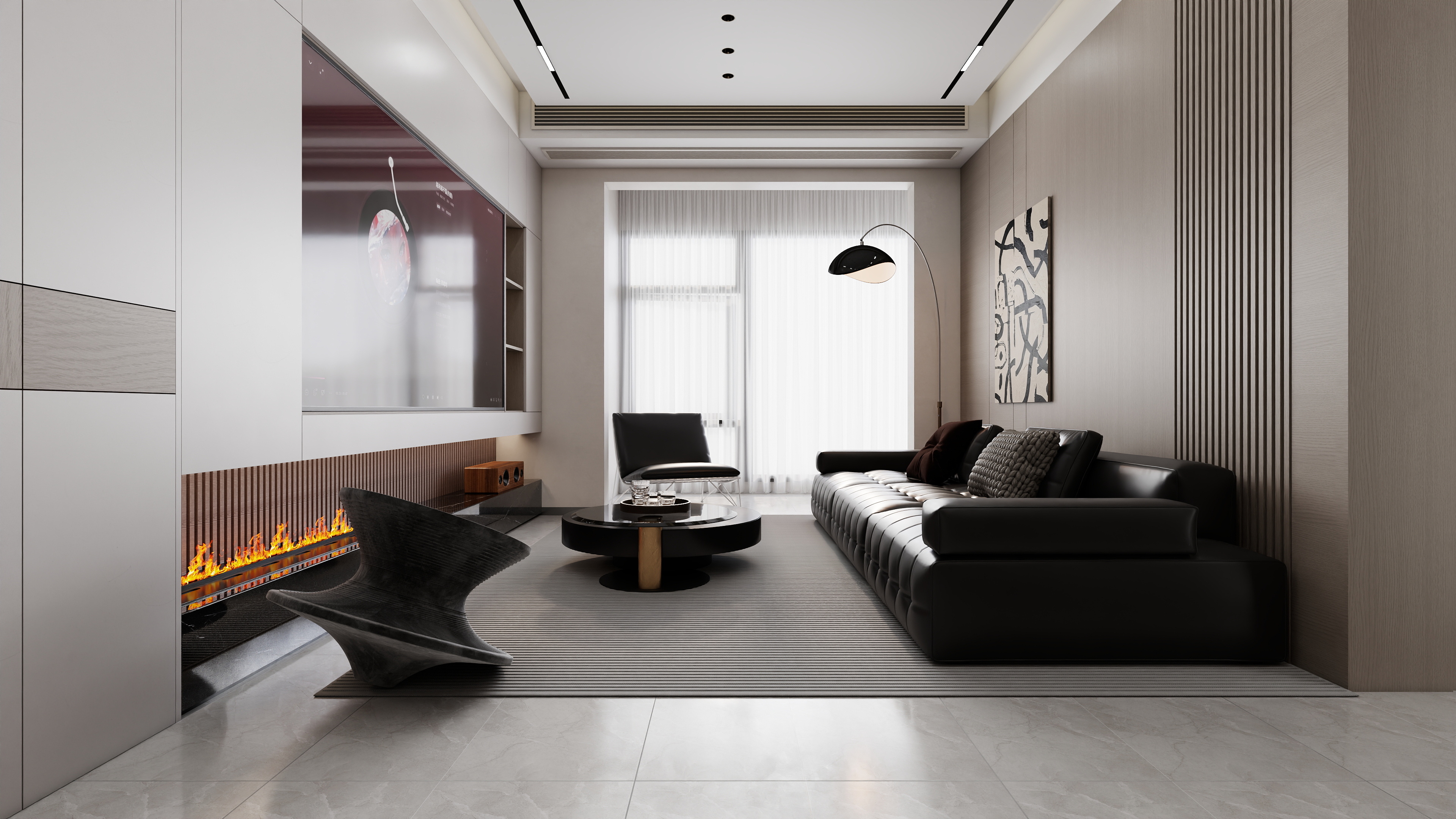 至简名设-文稳康-《中交澄园》95平黑白现代|三居室装修效果图