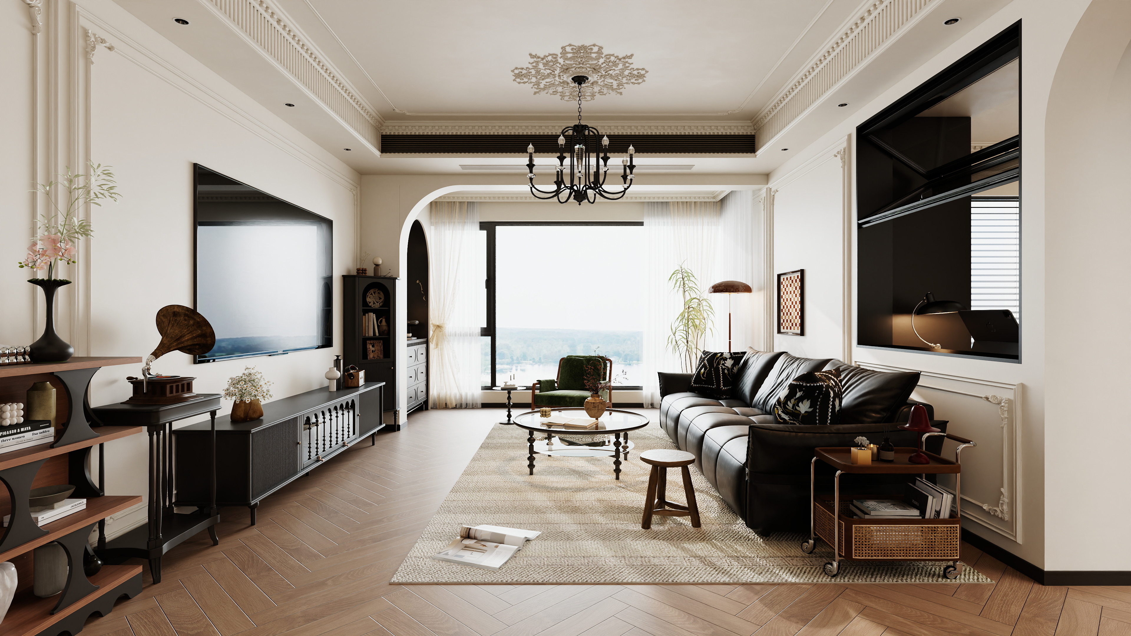 星空设计500一套-法式复古风3室-装修设计方案