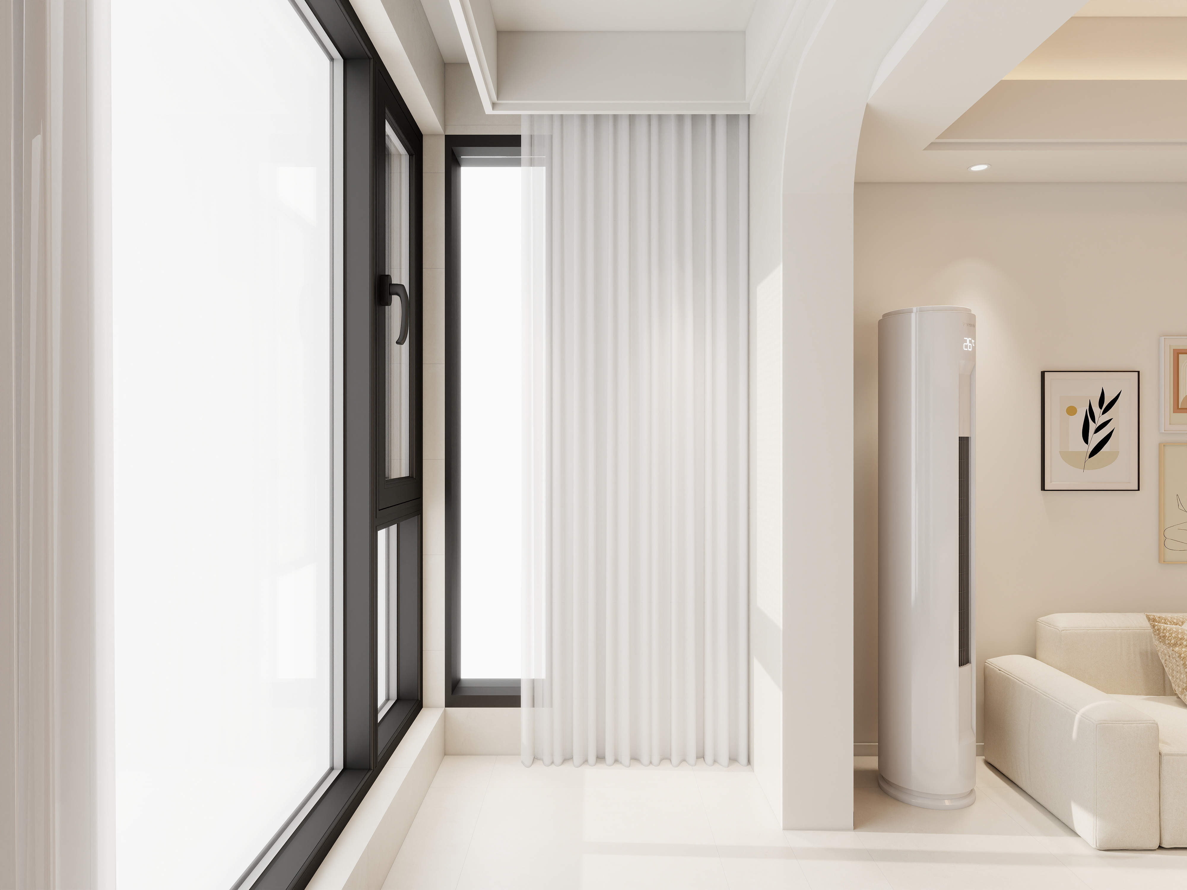 艺雅丽-97平现代简约 一层阳台装修效果图第2张