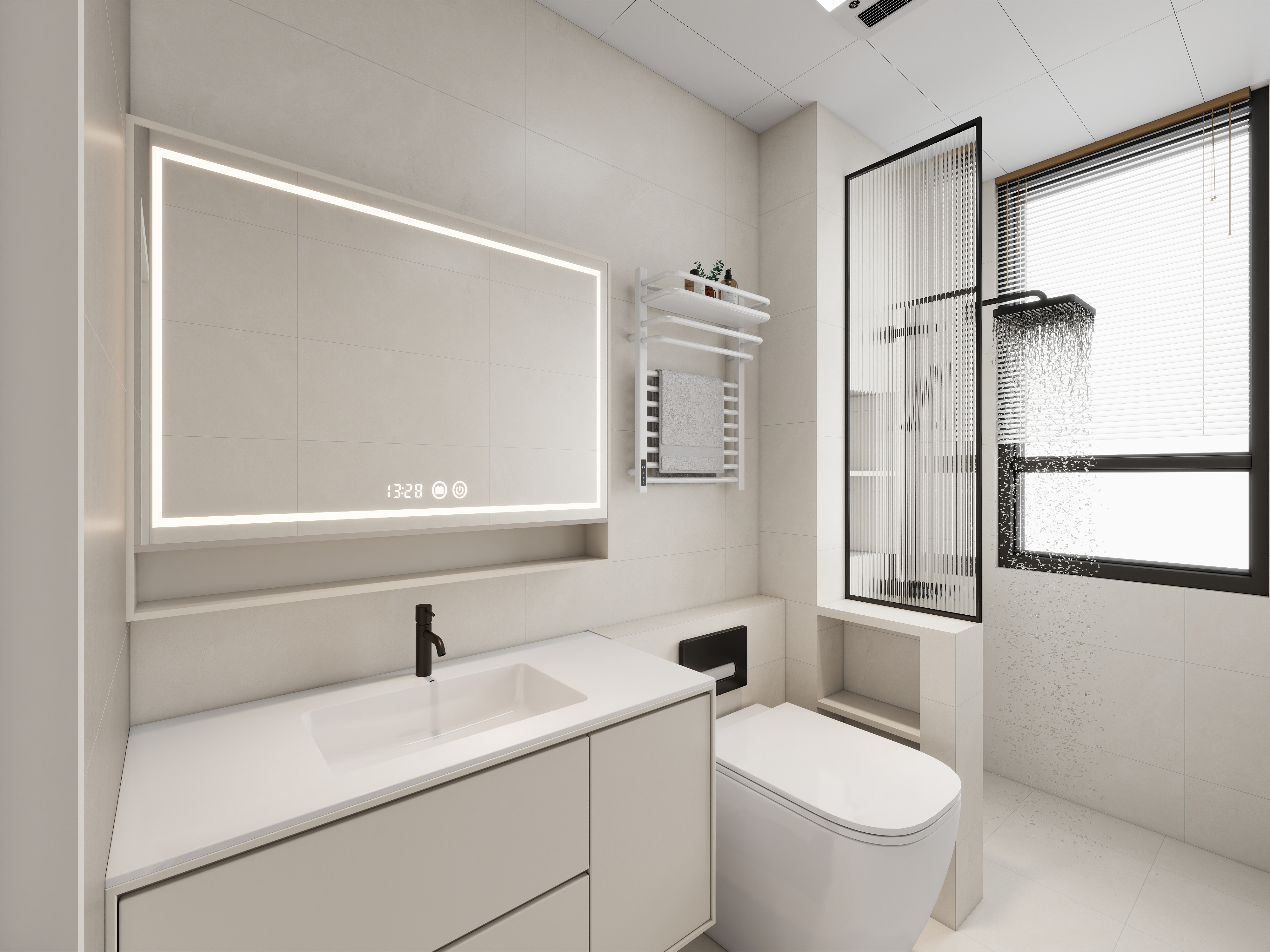 艺雅丽-97平现代简约 一层主卫装修效果图第3张