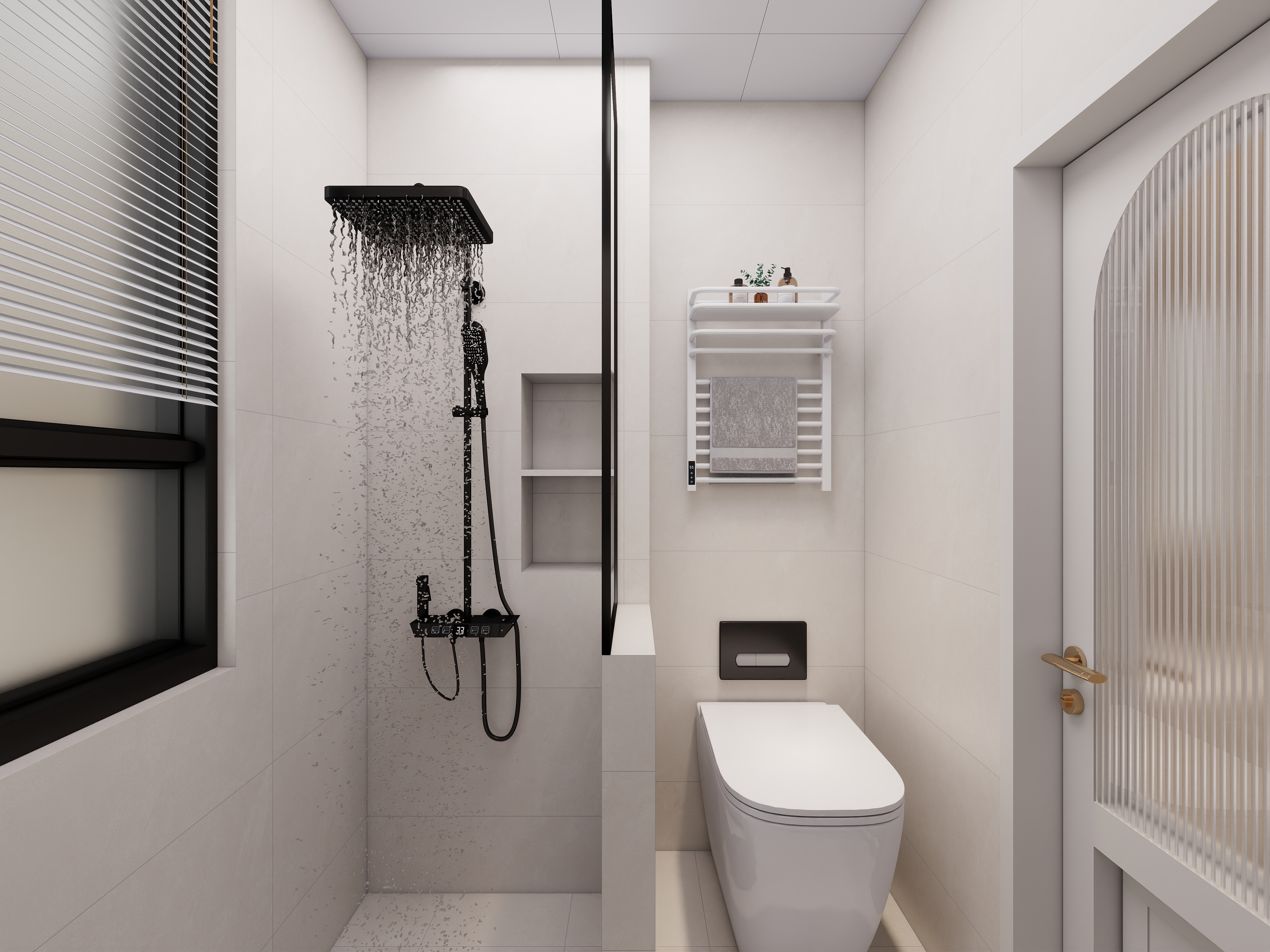 艺雅丽-97平现代简约 一层次卫装修效果图第1张