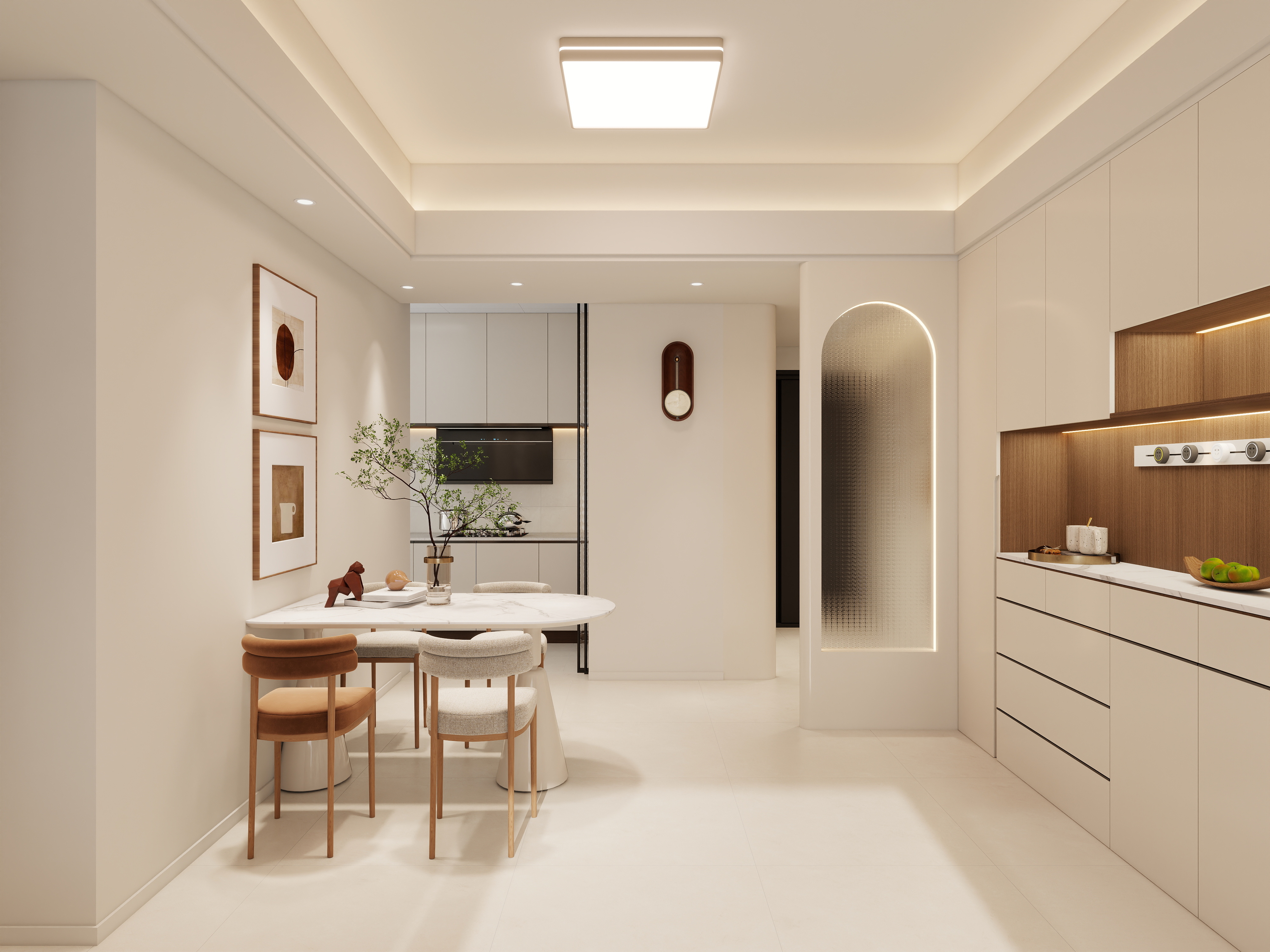 艺雅丽-97平现代简约 一层客餐厅装修效果图第3张