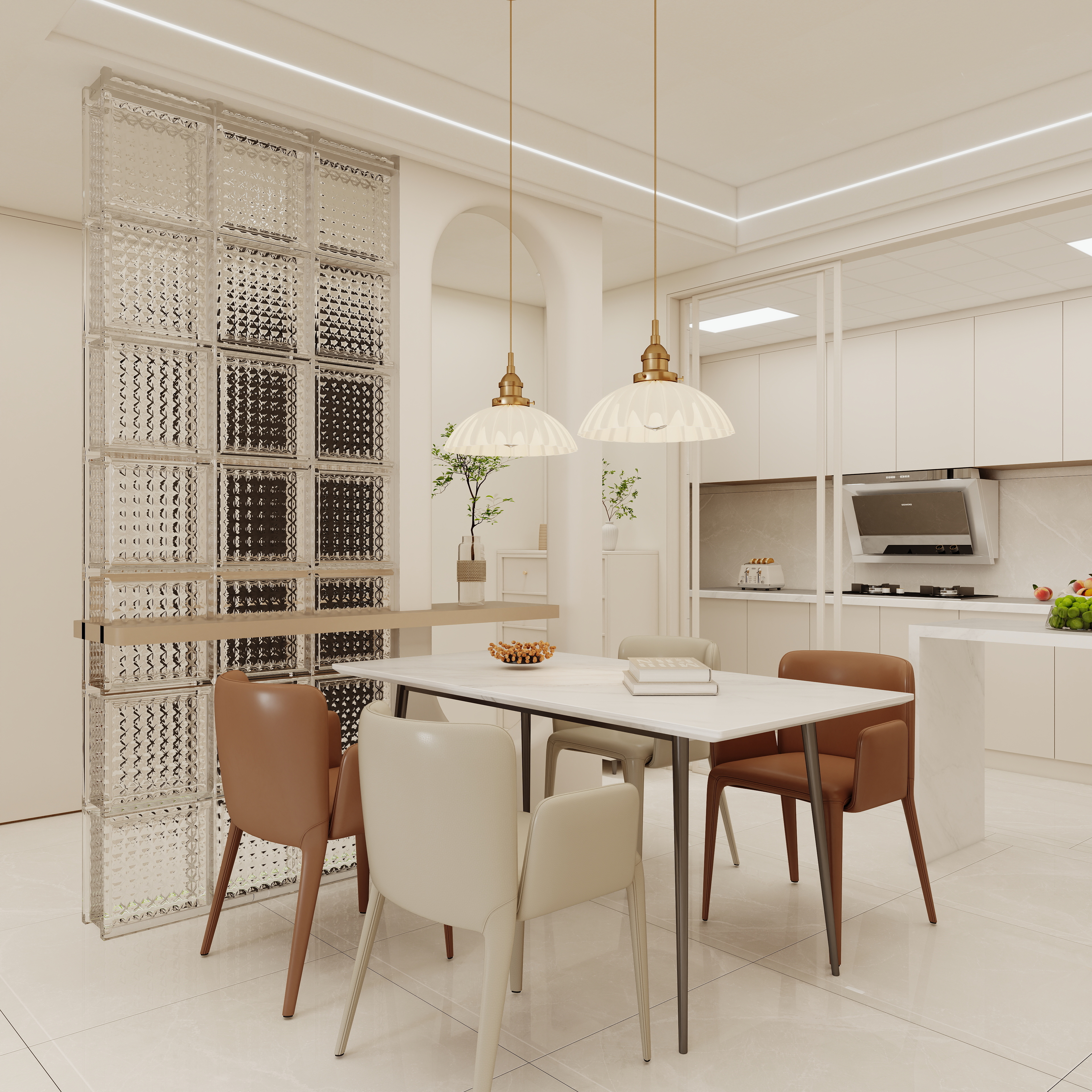 壹诺设计工作室-115㎡3室-奶油风装修效果图