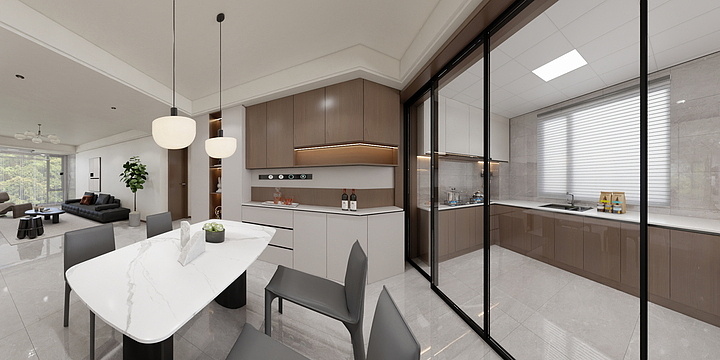 独角兽效果图表现-孔胜装饰-塞纳蓝湾28-2-202-装修设计方案