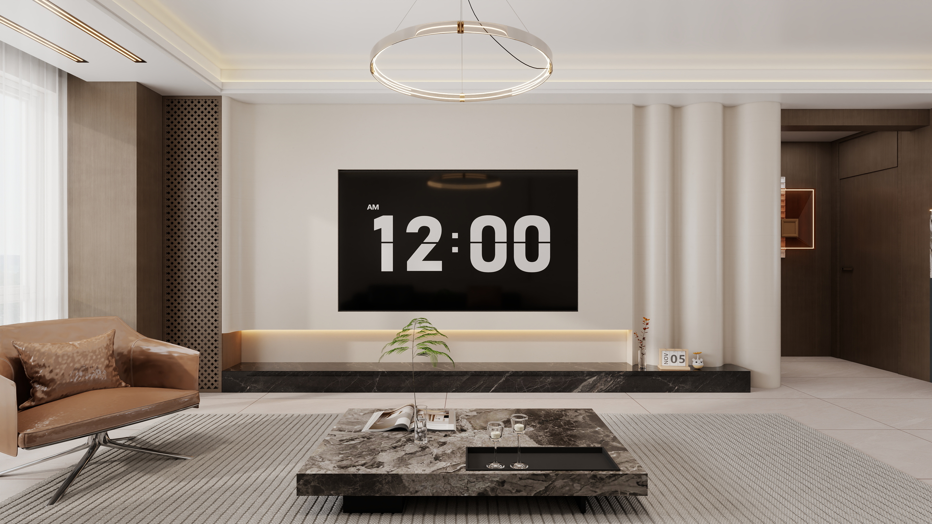 ZU旗舰店-小区房119㎡3室装修效果图