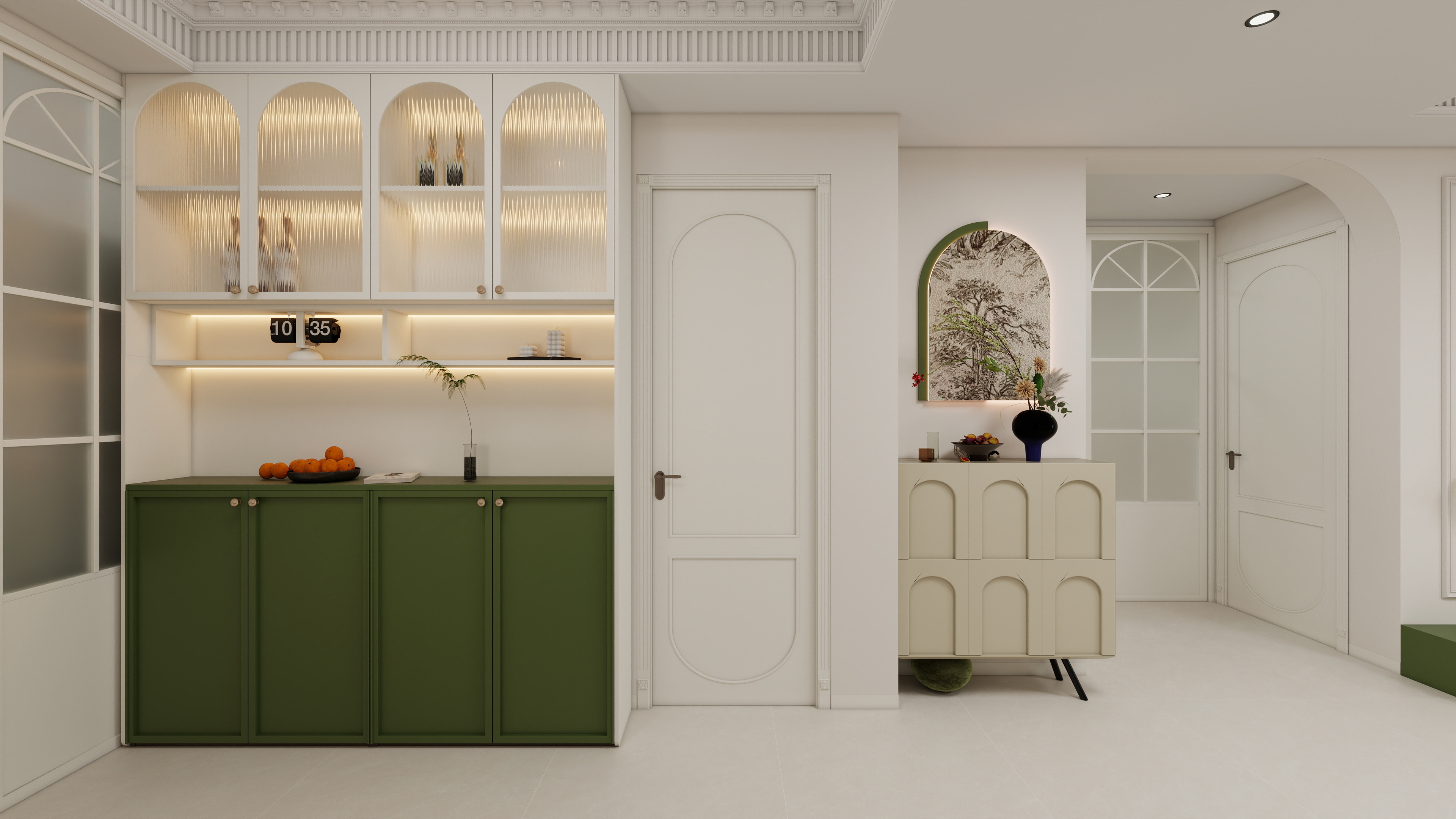 李青越-102方轻法式风格三居室装修效果图