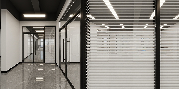 YJ設計-办公室布局-模型1-装修设计方案