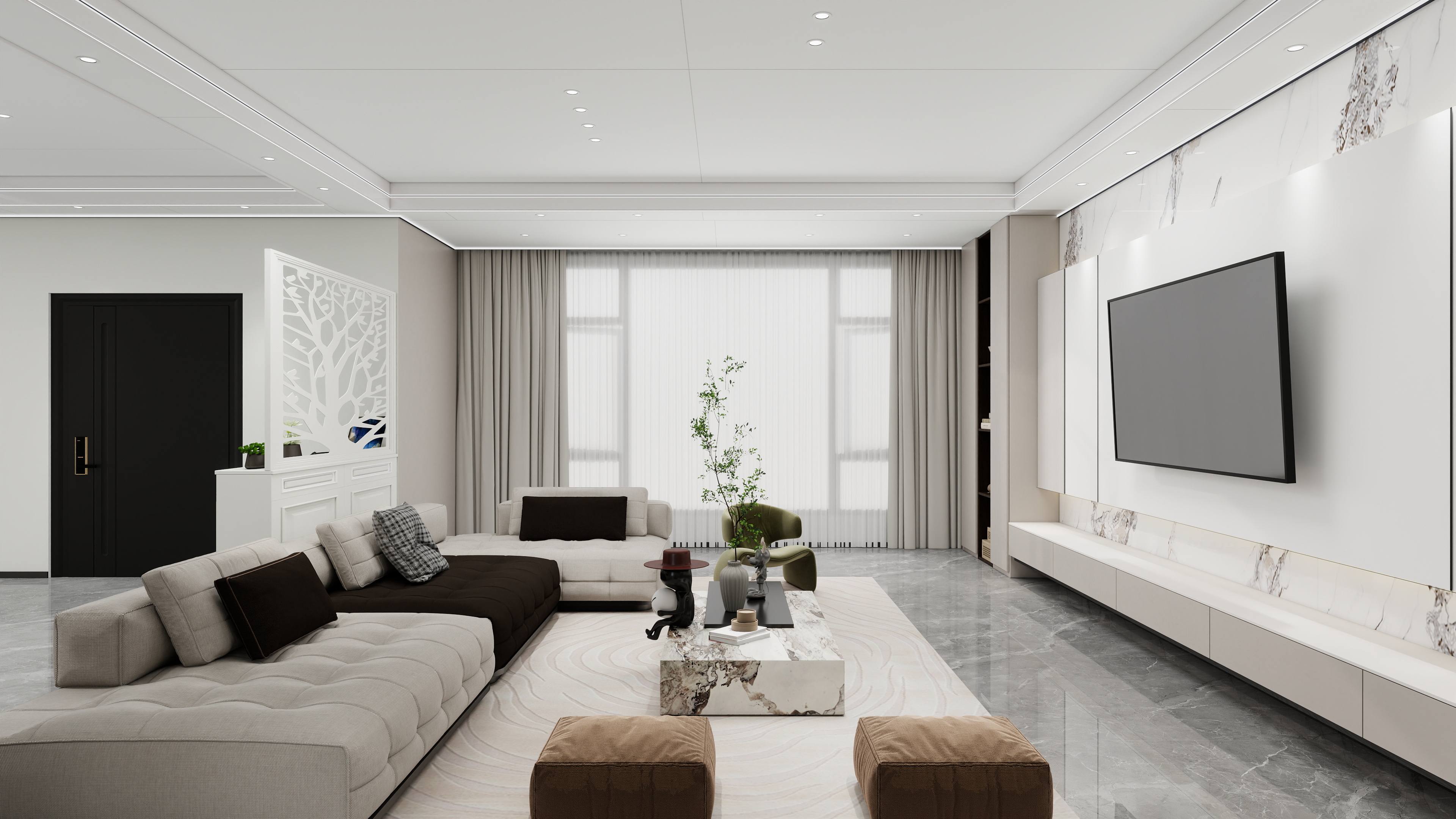 星空设计500一套-现代简约164㎡装修效果图