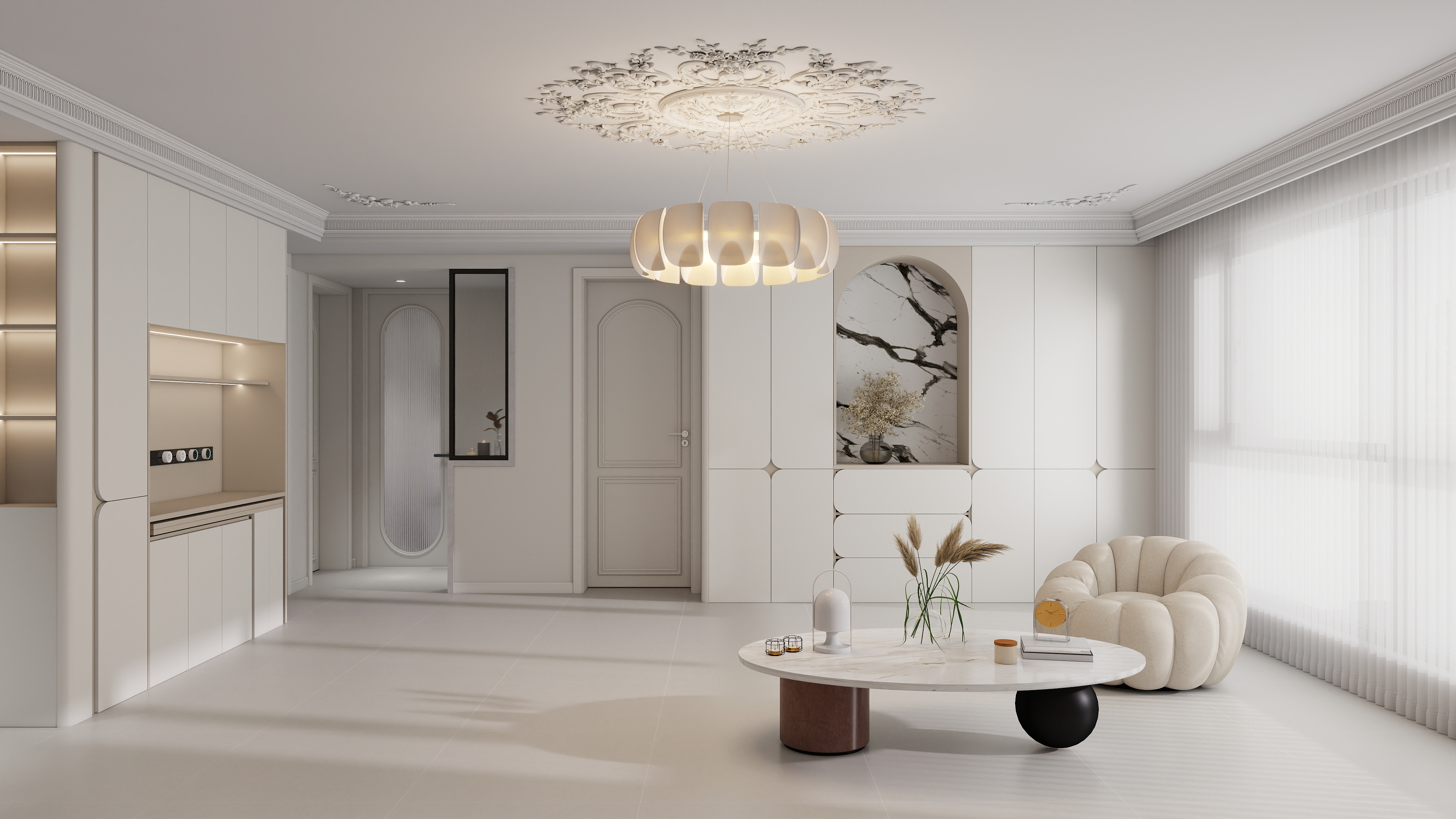 设计师石宏月-花园九里3室2厅1厨2卫轻法式风格-装修设计方案