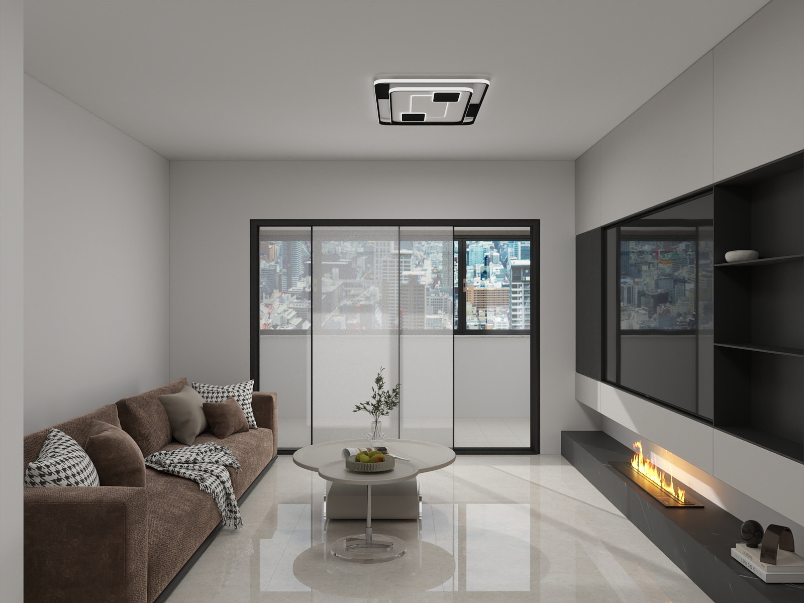 李青越-现代风格115方两居室装修效果图