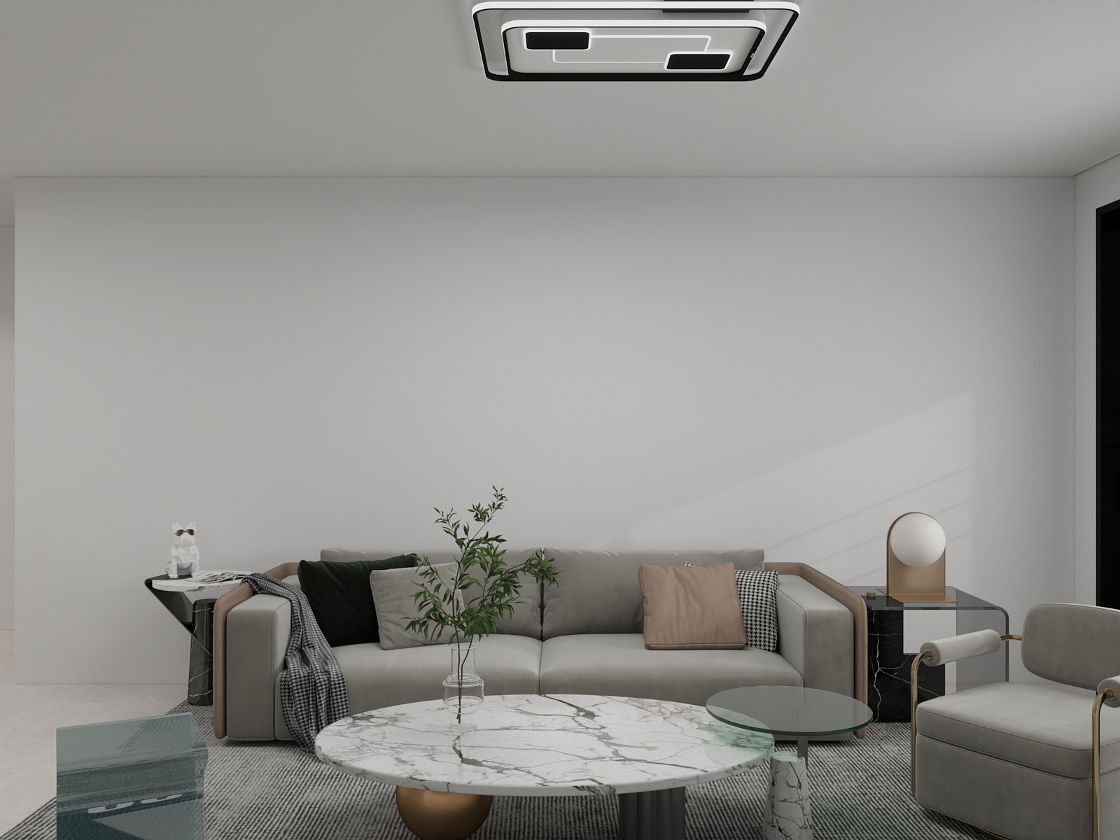 李青越-现代风格101方两居室装修效果图