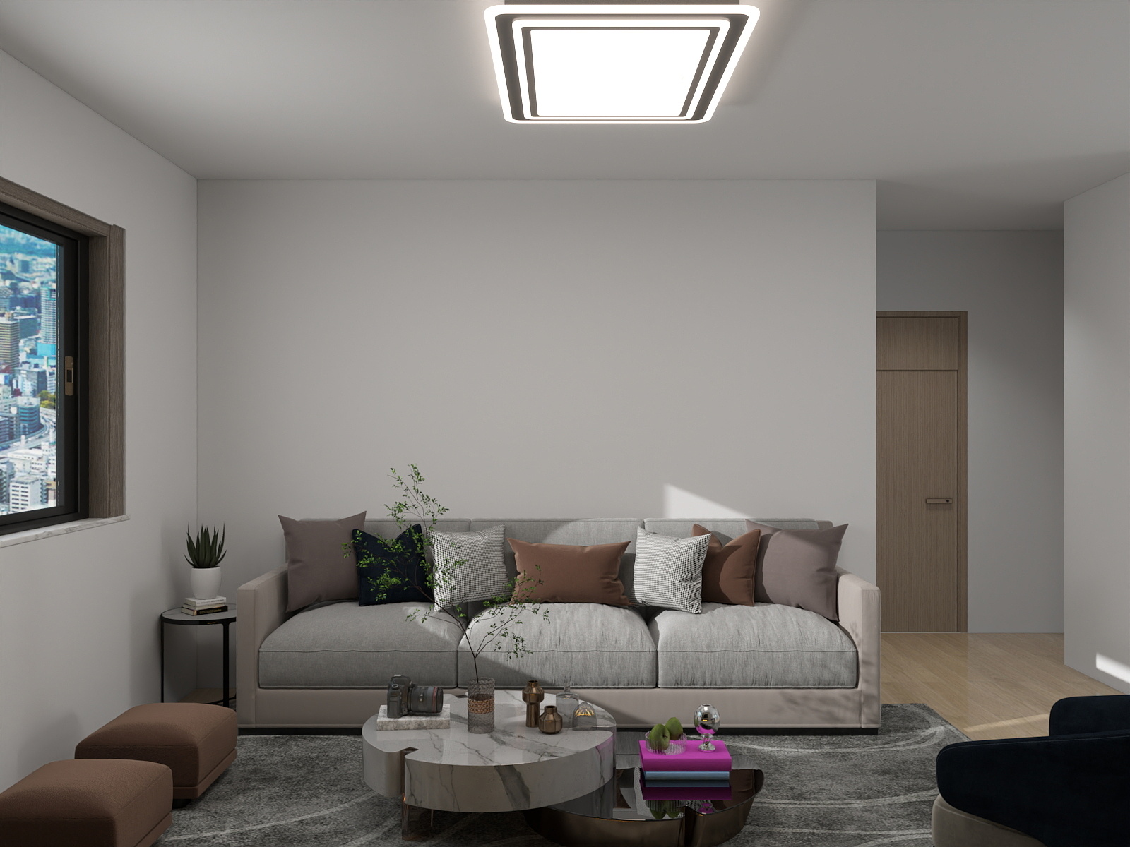 李青越-现代风格76方两居室装修效果图