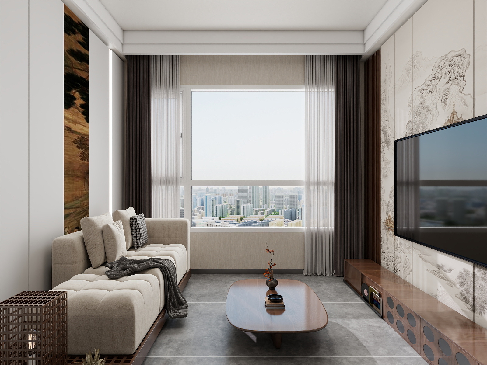 500一套_韩昊霖-新中式2室1厅装修效果图