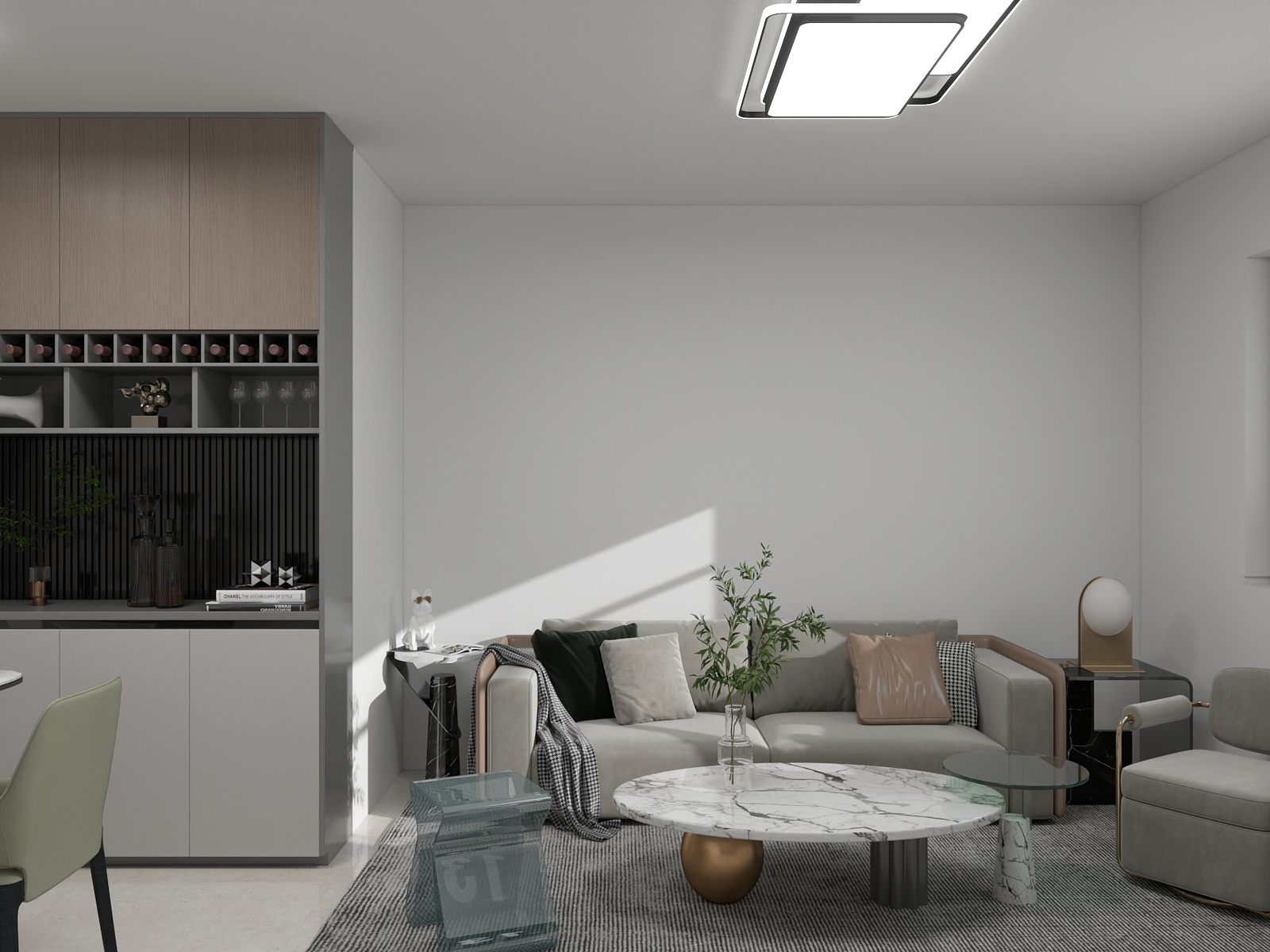 李青越-现代风格71方两居室装修效果图