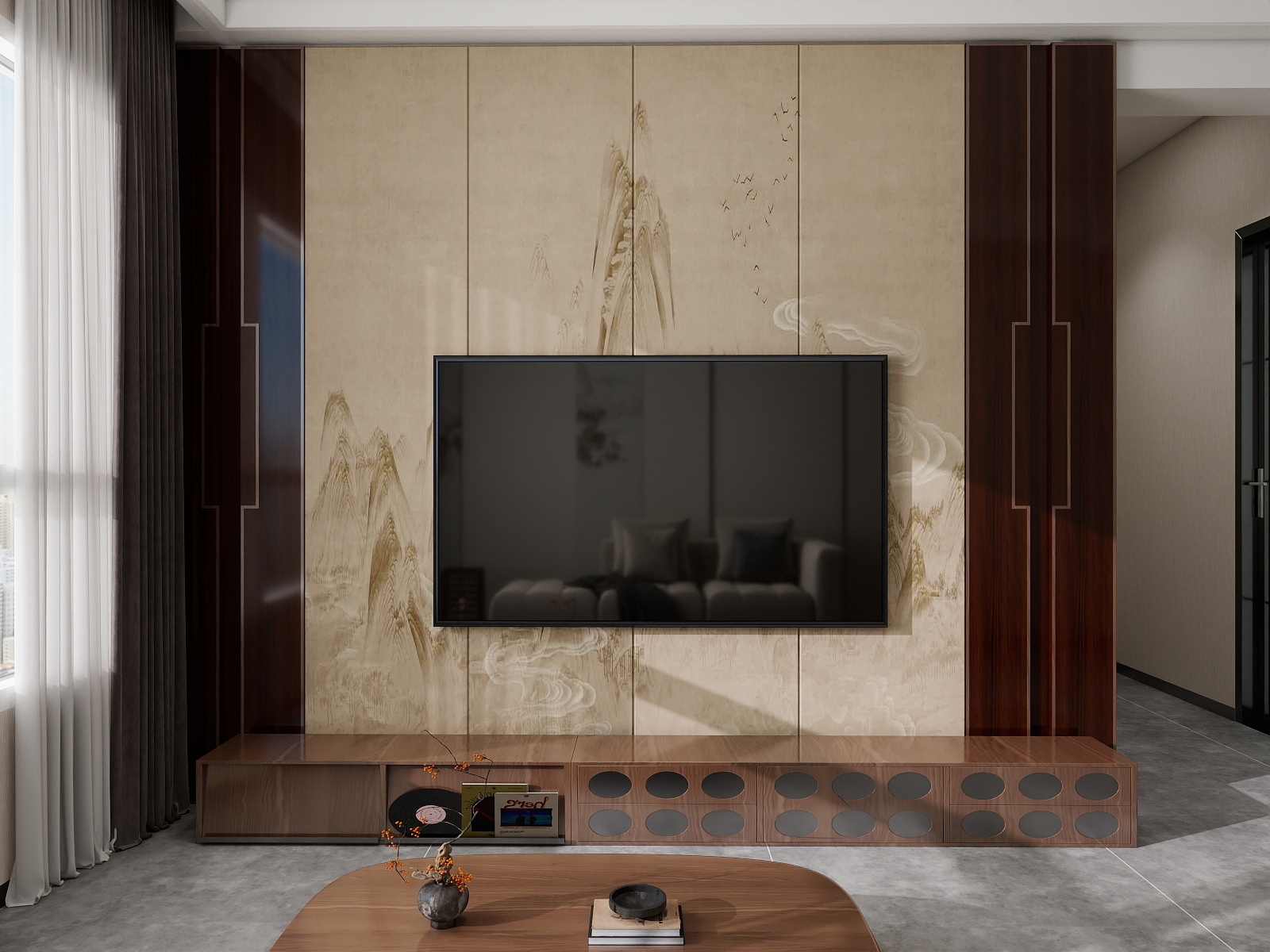 500一套_韩昊霖-新中式2室1厅装修效果图