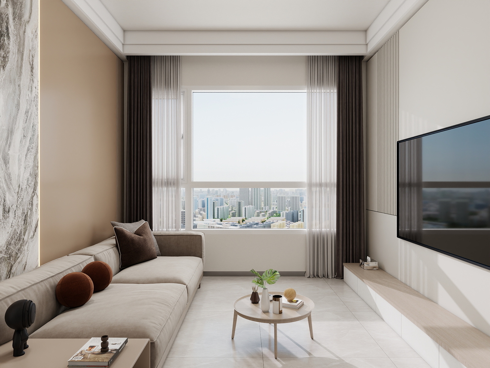 500一套_韩昊霖-现代简约58㎡2室装修效果图