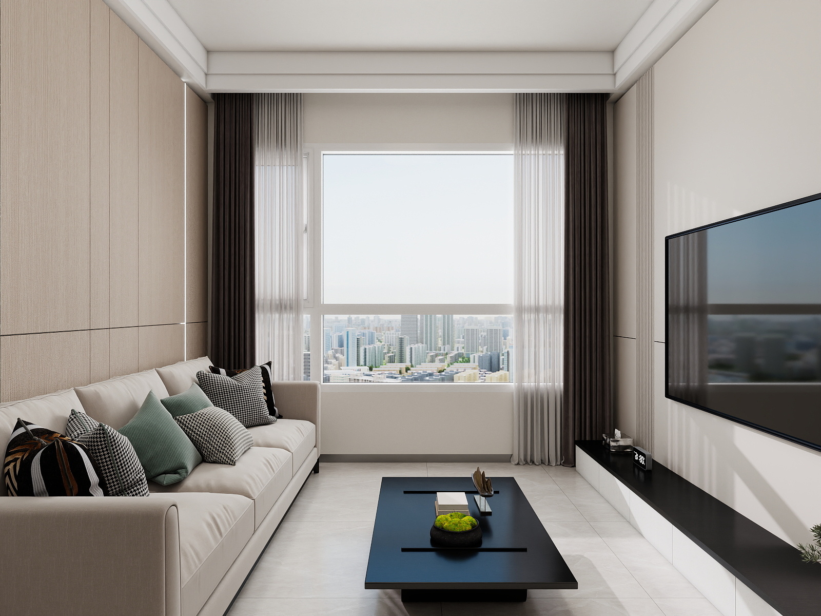 500一套_韩昊霖-现代简约58㎡2室装修效果图