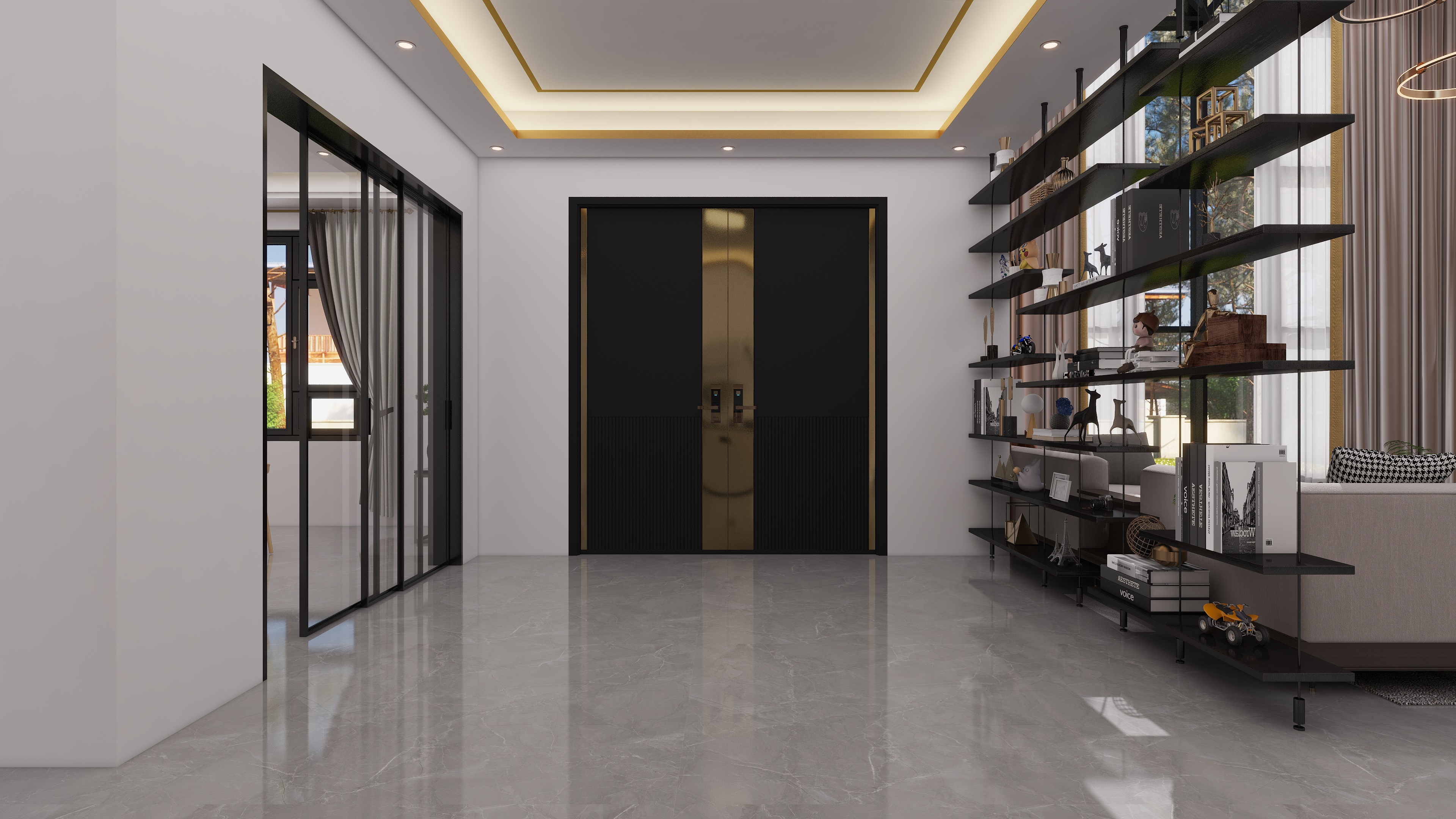 少年已不年少了-600㎡别墅7室一层门厅装修效果图第3张