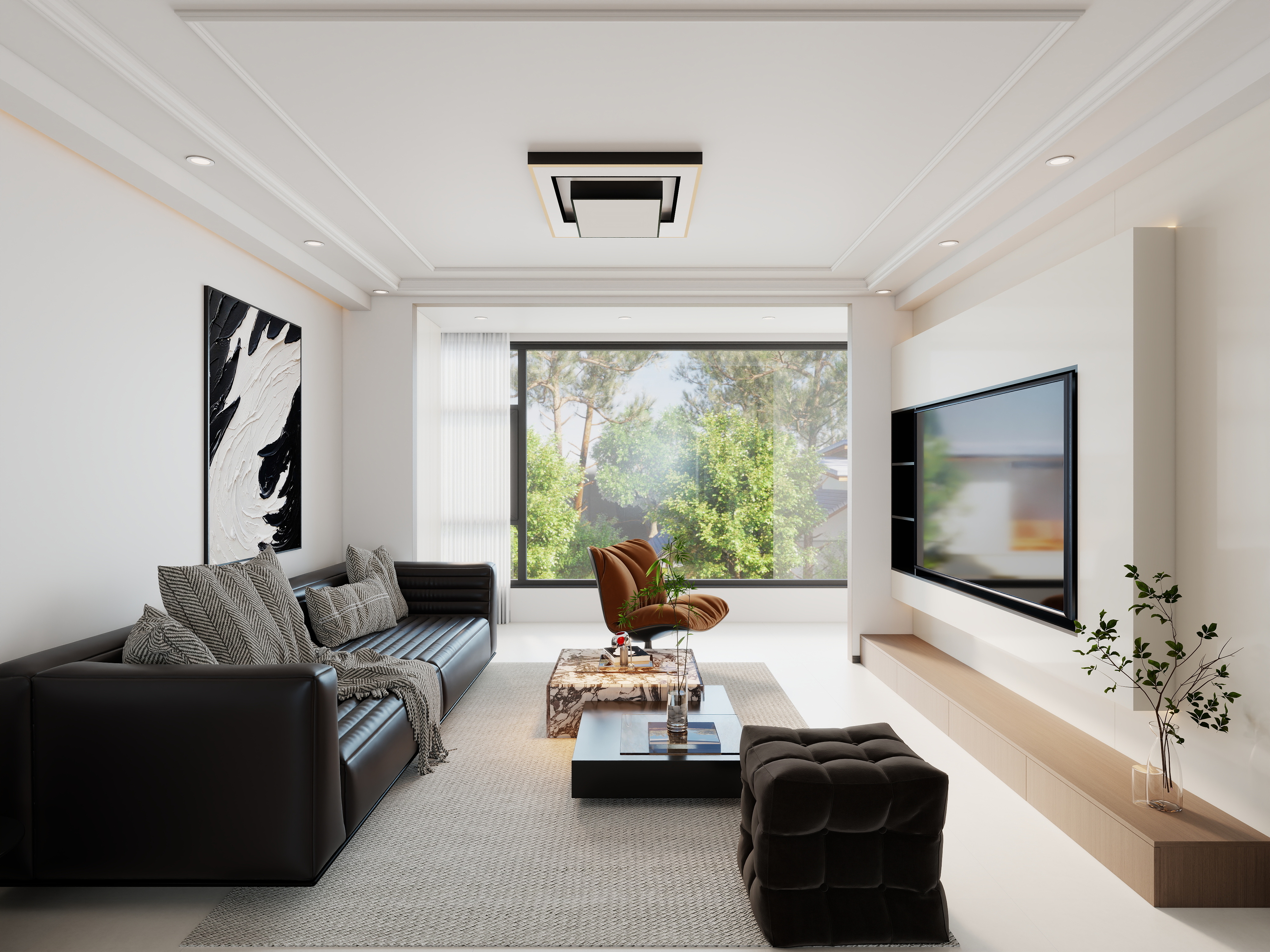 艺雅丽-129平现代简约装修效果图