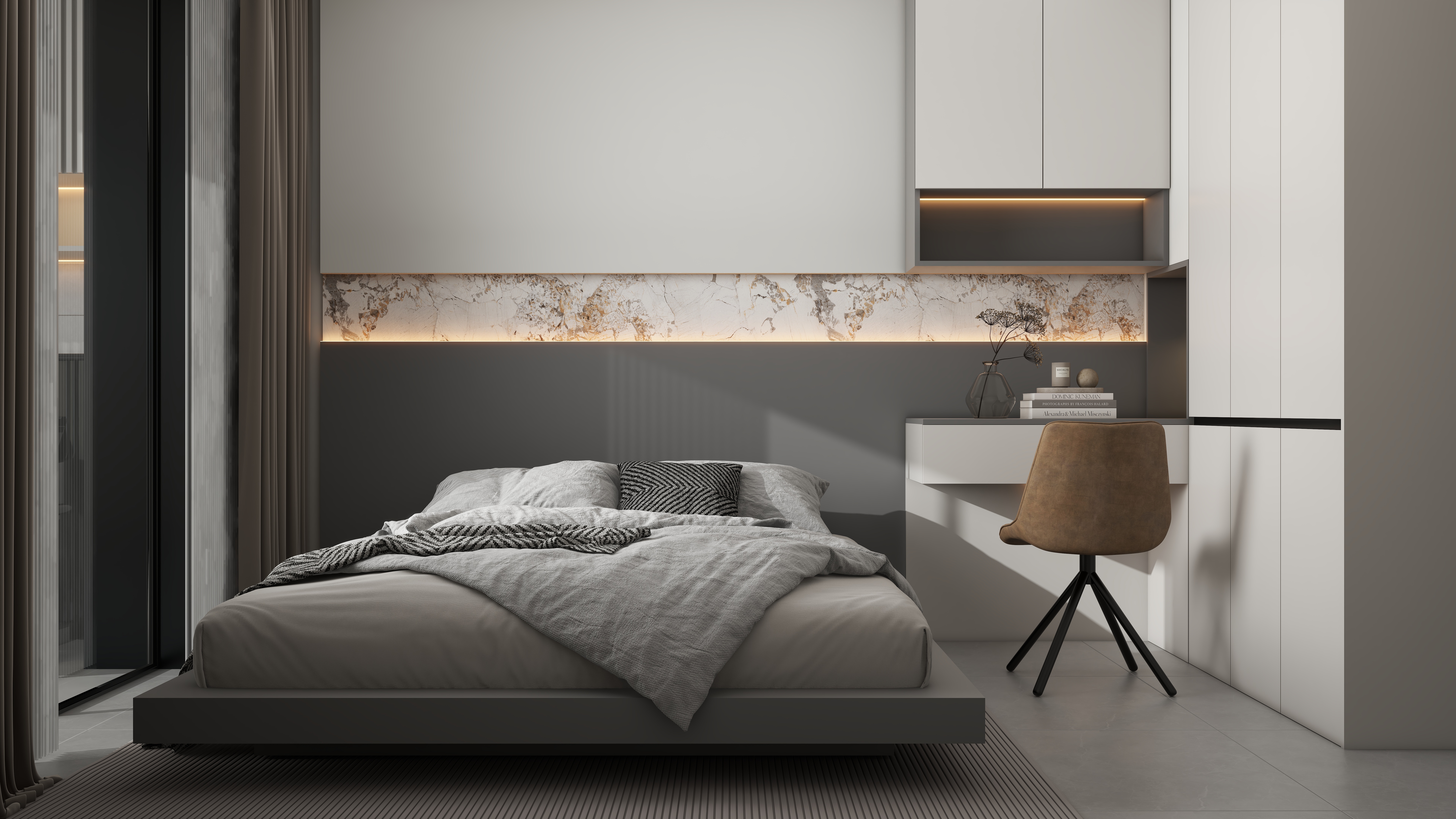 庄育霖-阳光水岸108平现代3室一层次卧装修效果图第3张