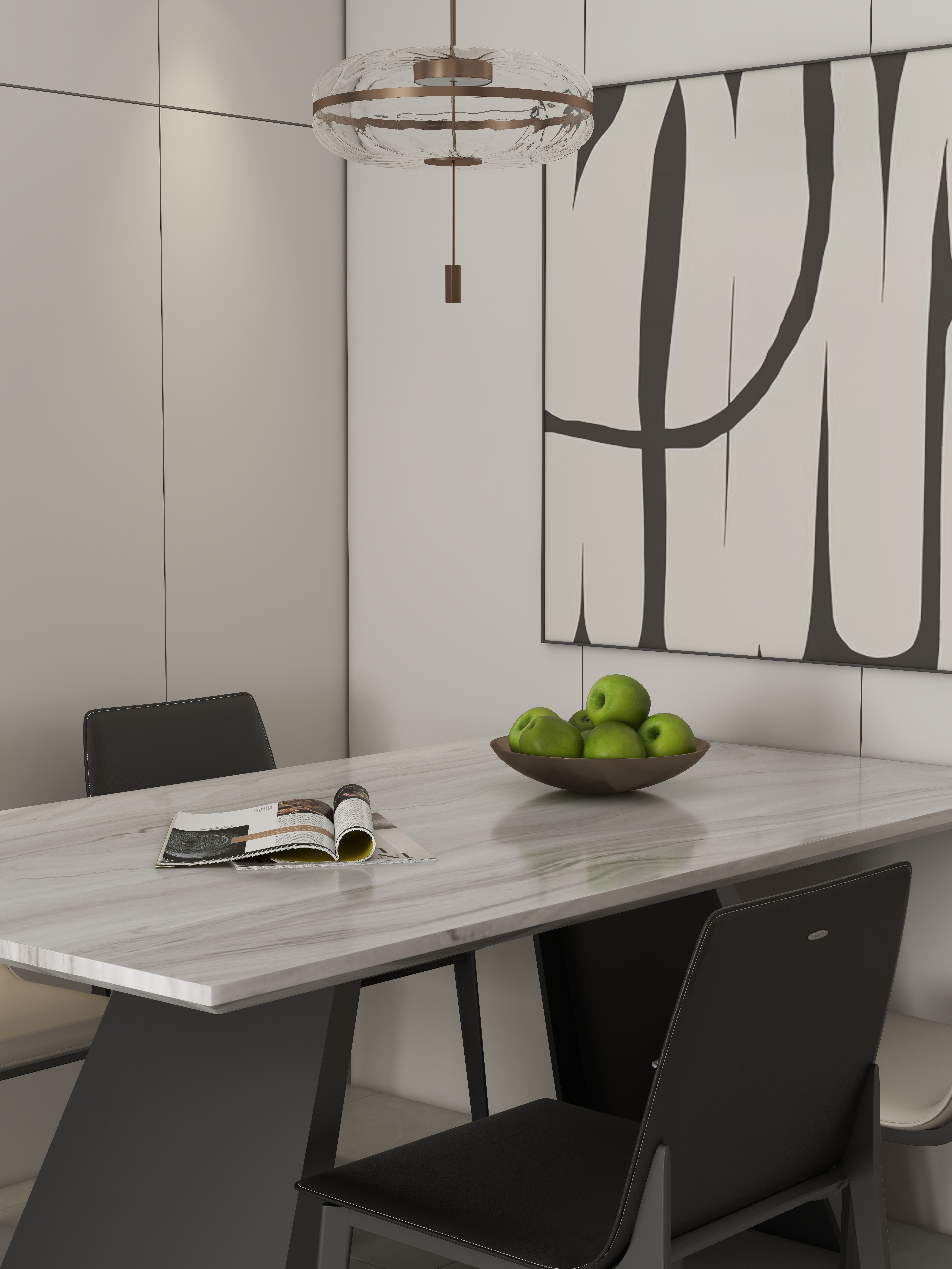 庄育霖-阳光水岸108平现代3室一层客餐厅装修效果图第4张