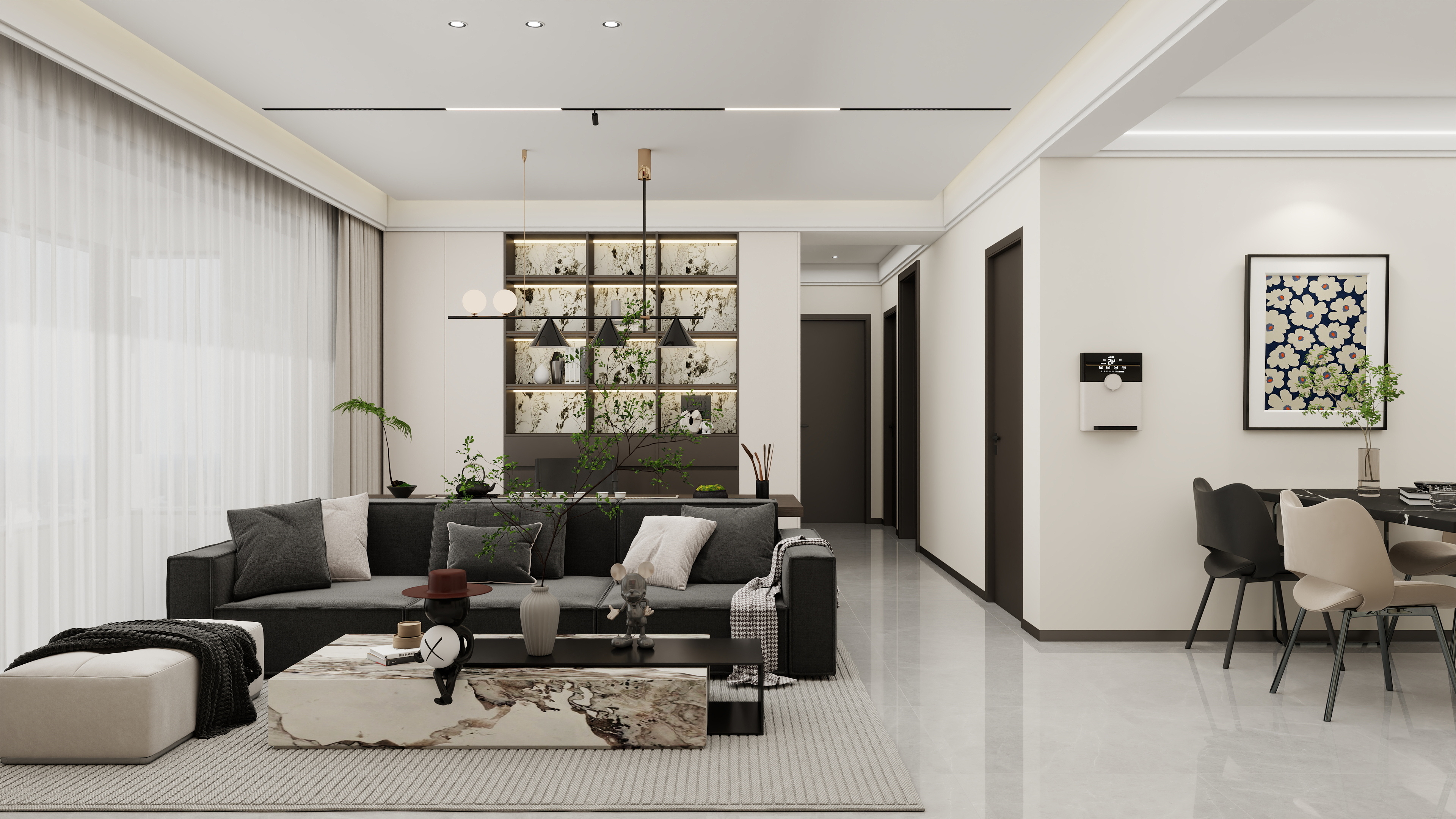 李翔-134㎡4室一层客餐厅装修效果图第3张