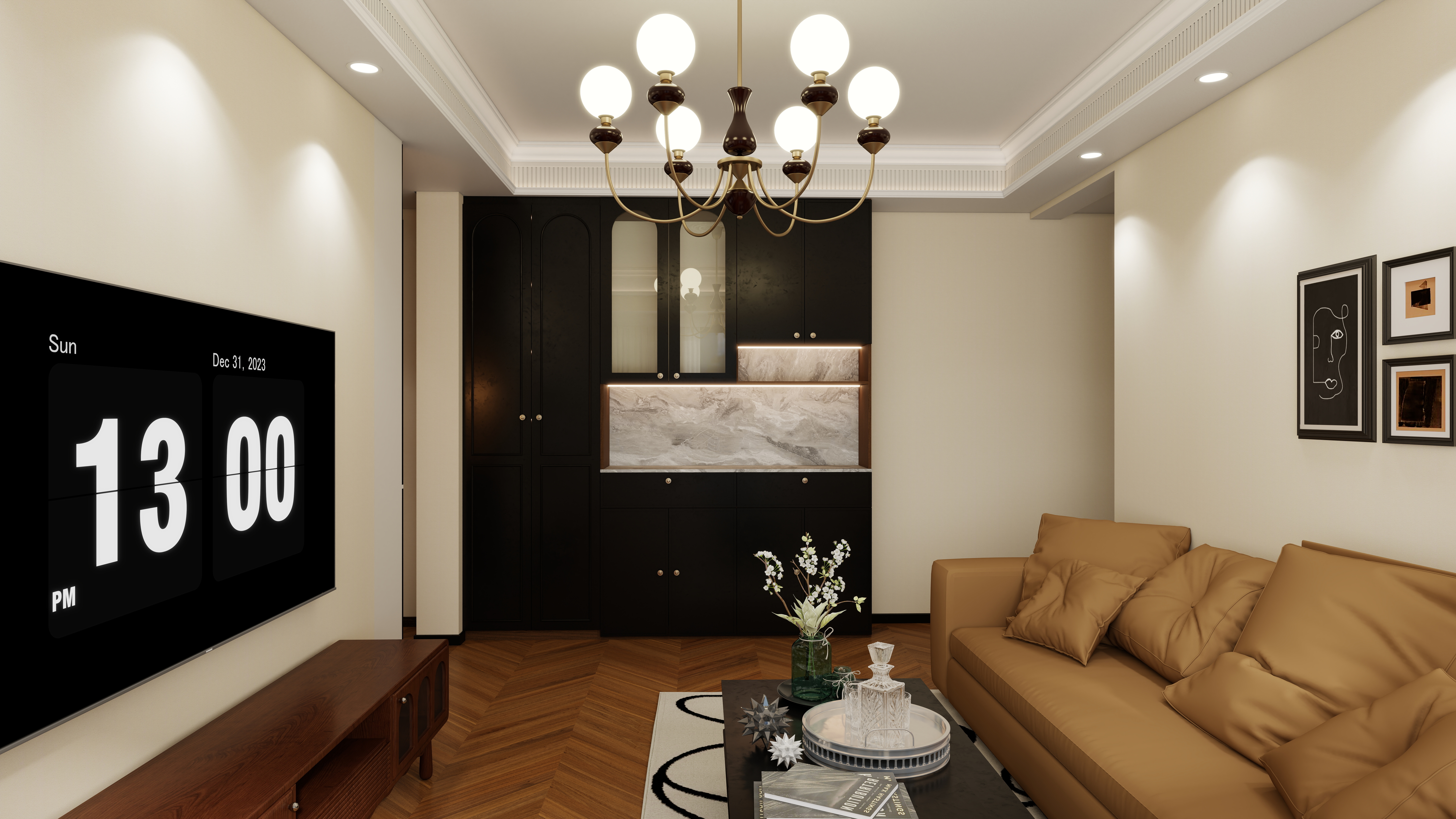 居里亚技术中心-法式中古一层客厅装修效果图第5张