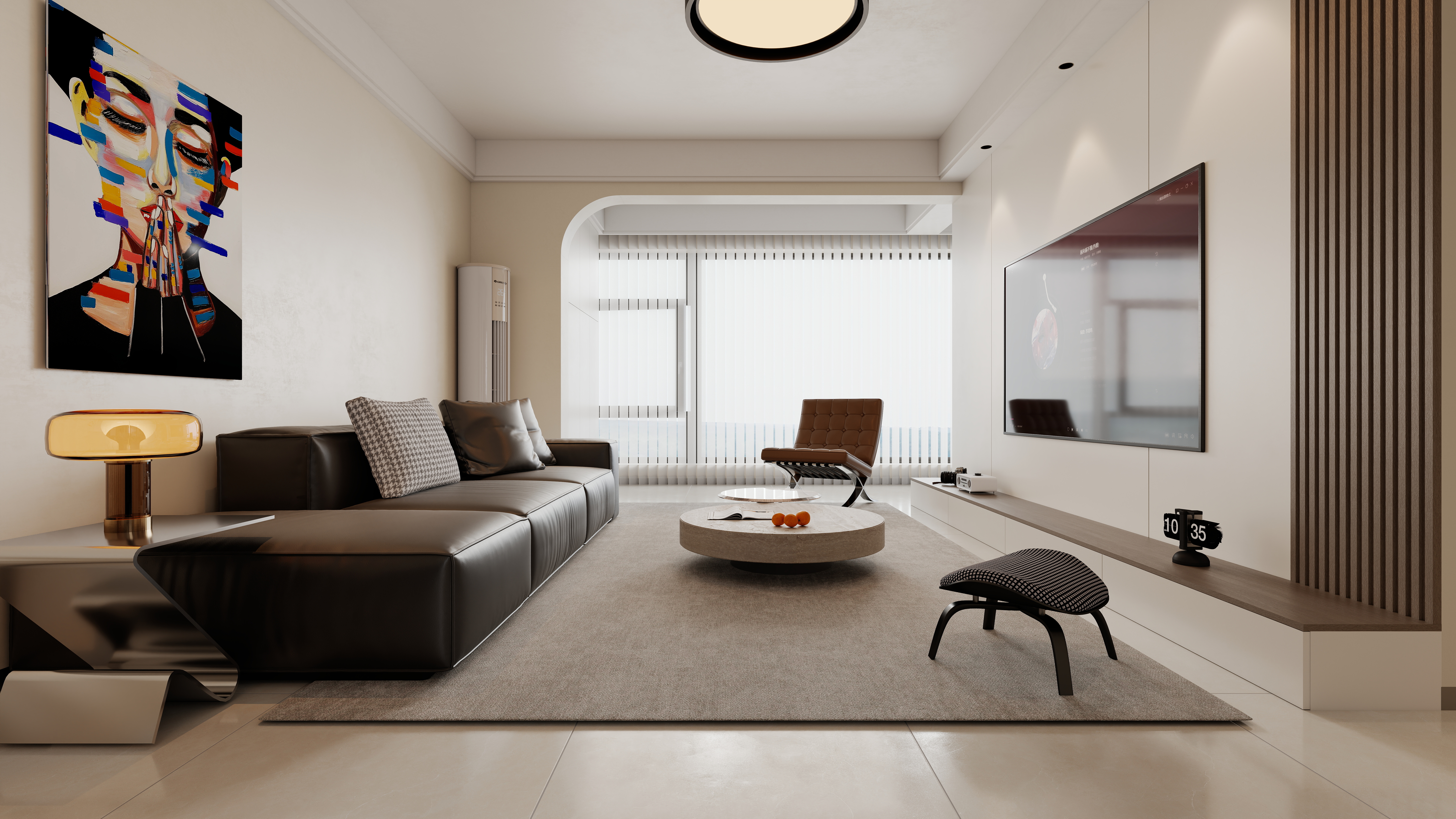 至简名设-文稳康-《联投》105平现代简约|三居室一层客餐厅装修效果图第2张