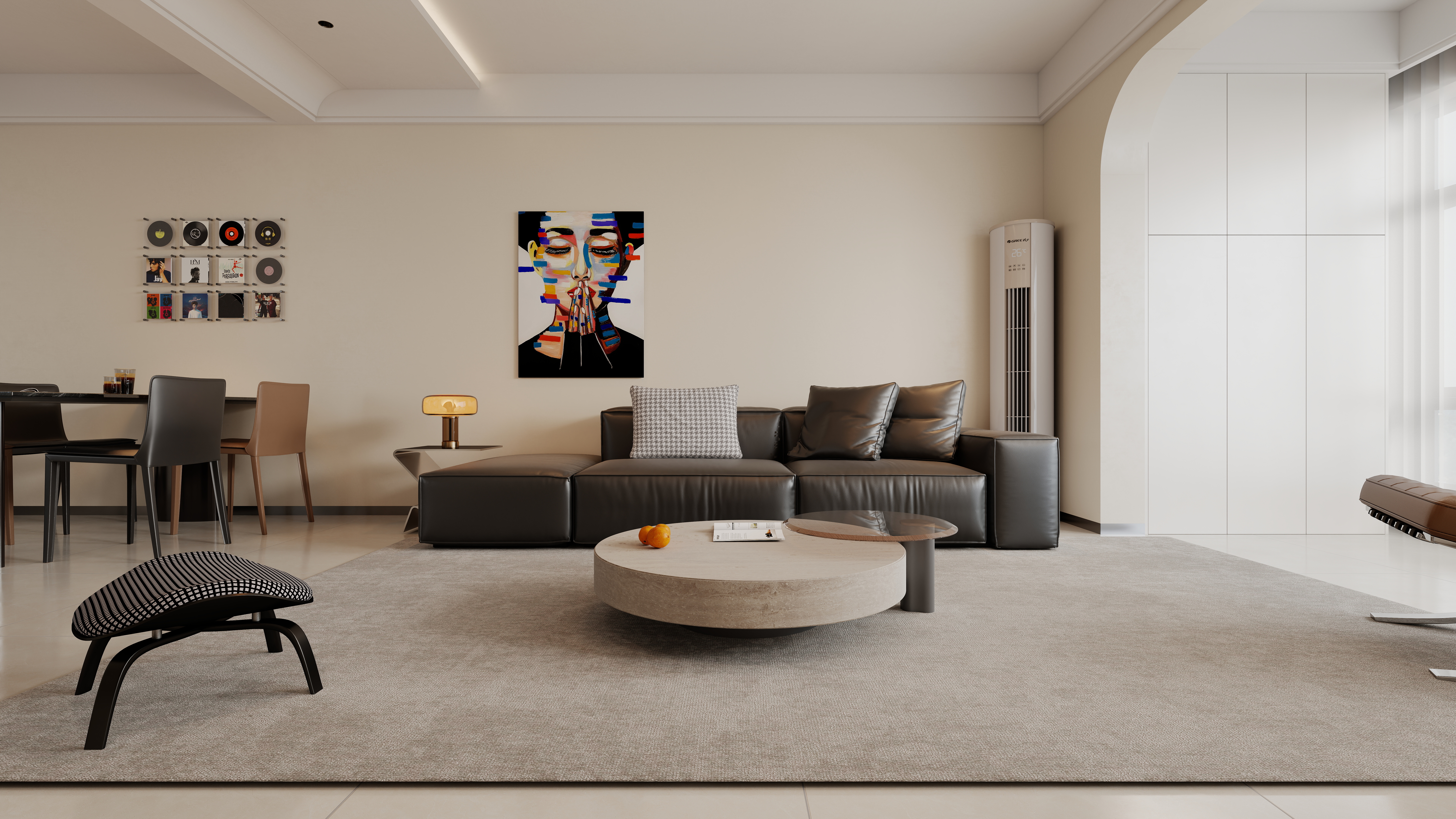 至简名设-文稳康-《联投》105平现代简约|三居室一层客餐厅装修效果图第1张