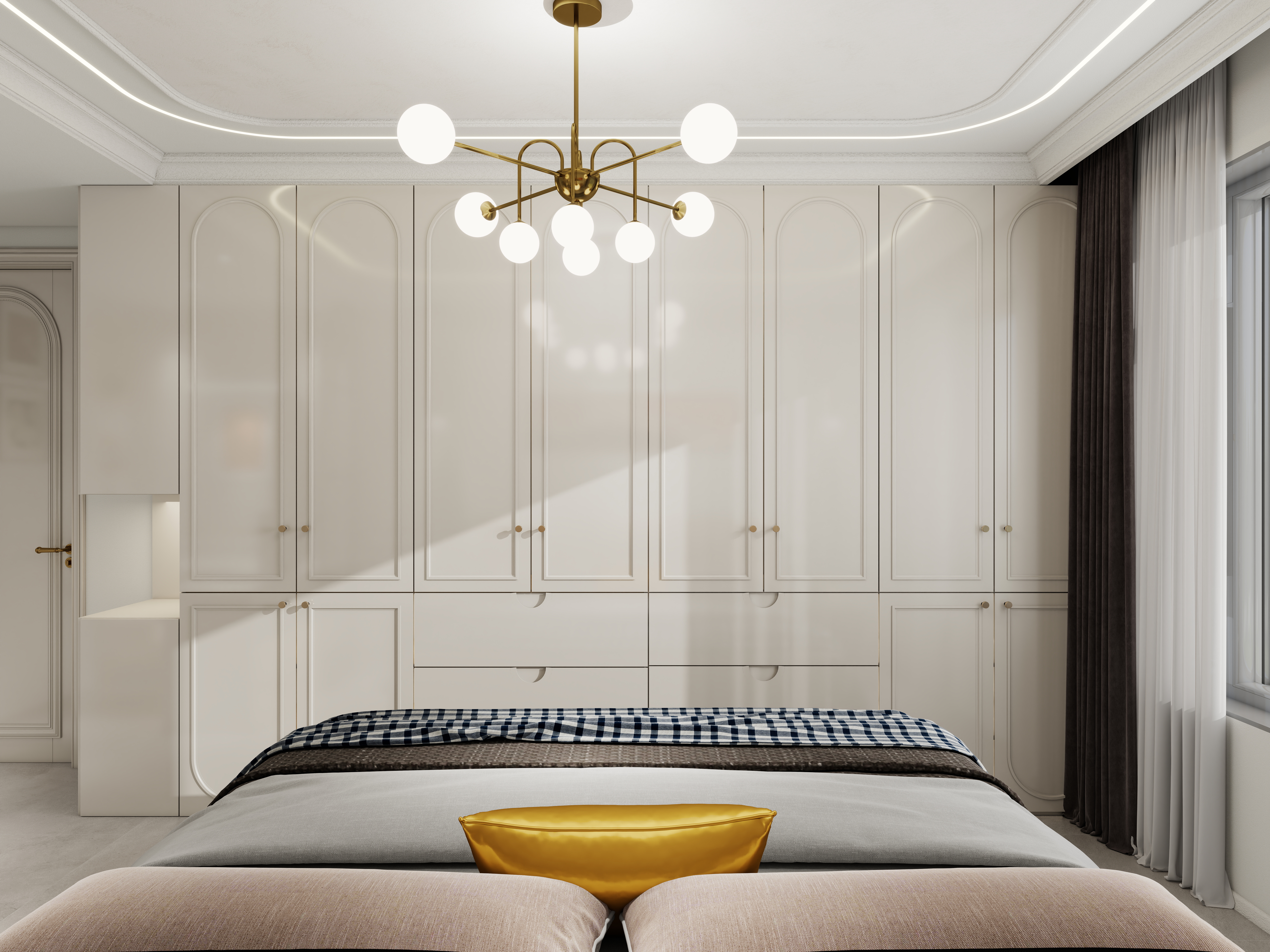 周晨-桃源里一层卧室装修效果图第4张