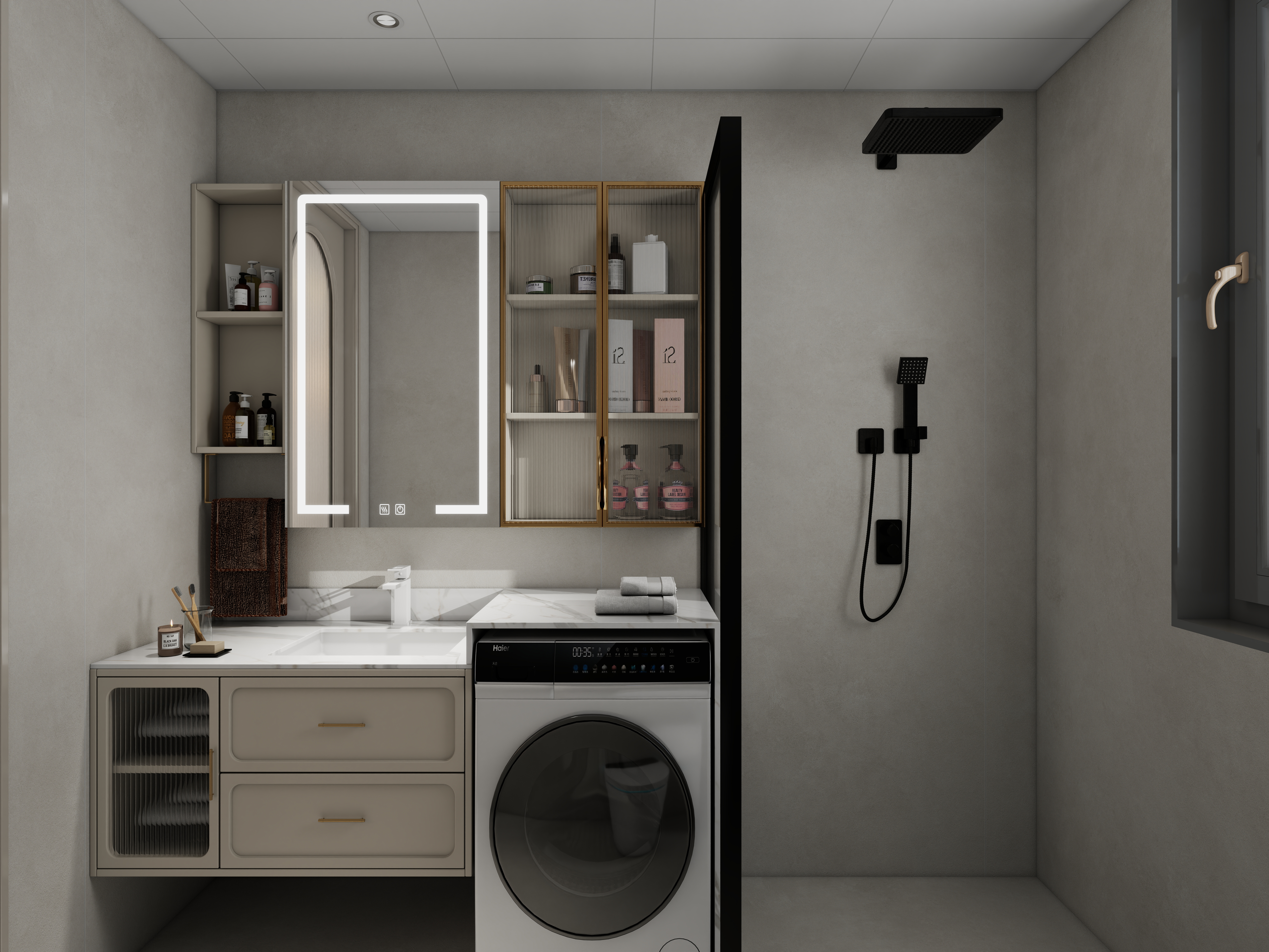 周晨-桃源里一层卫生间装修效果图第2张