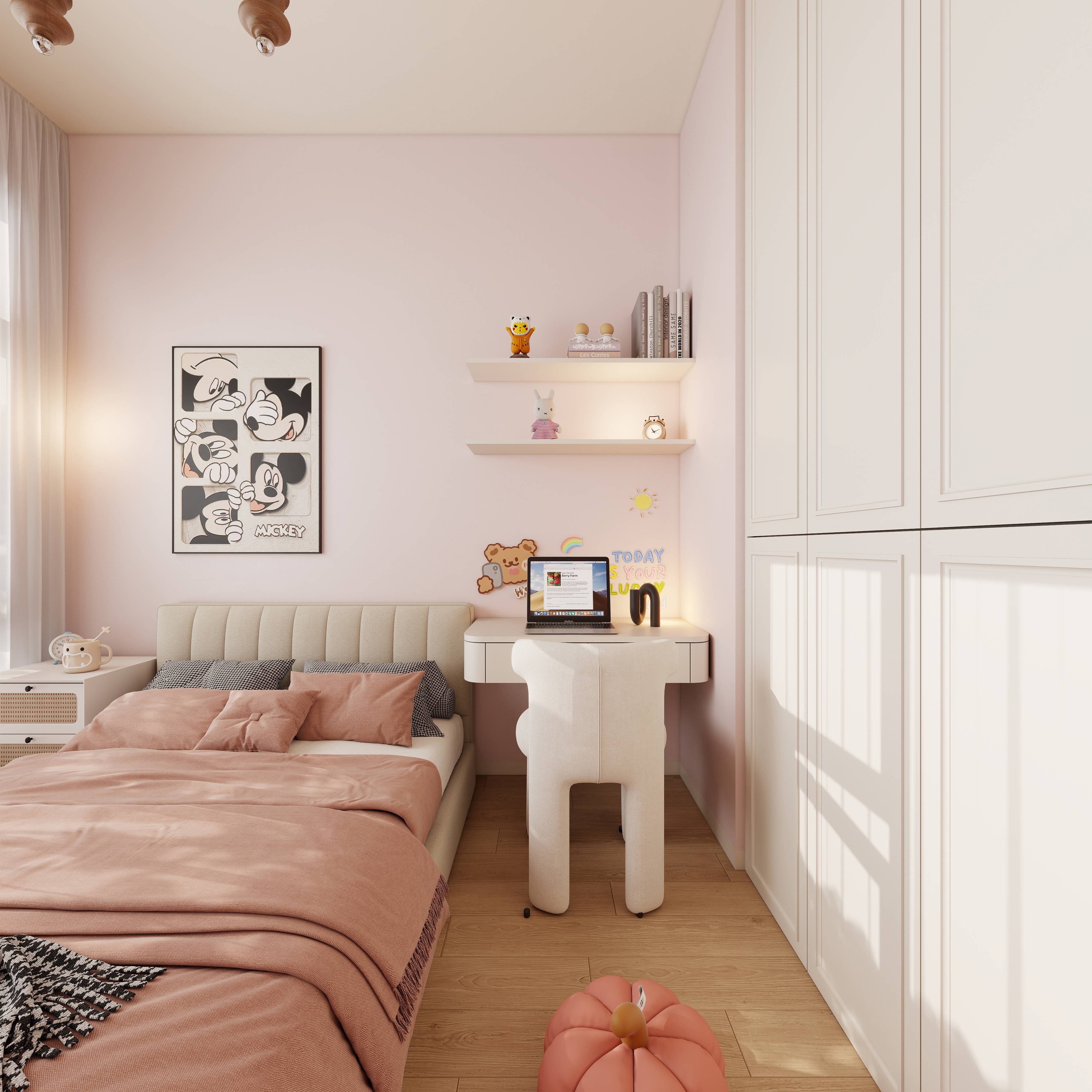 至简名设-文稳康-《锦官府》126平法式奶油|三居室一层次卧装修效果图第3张