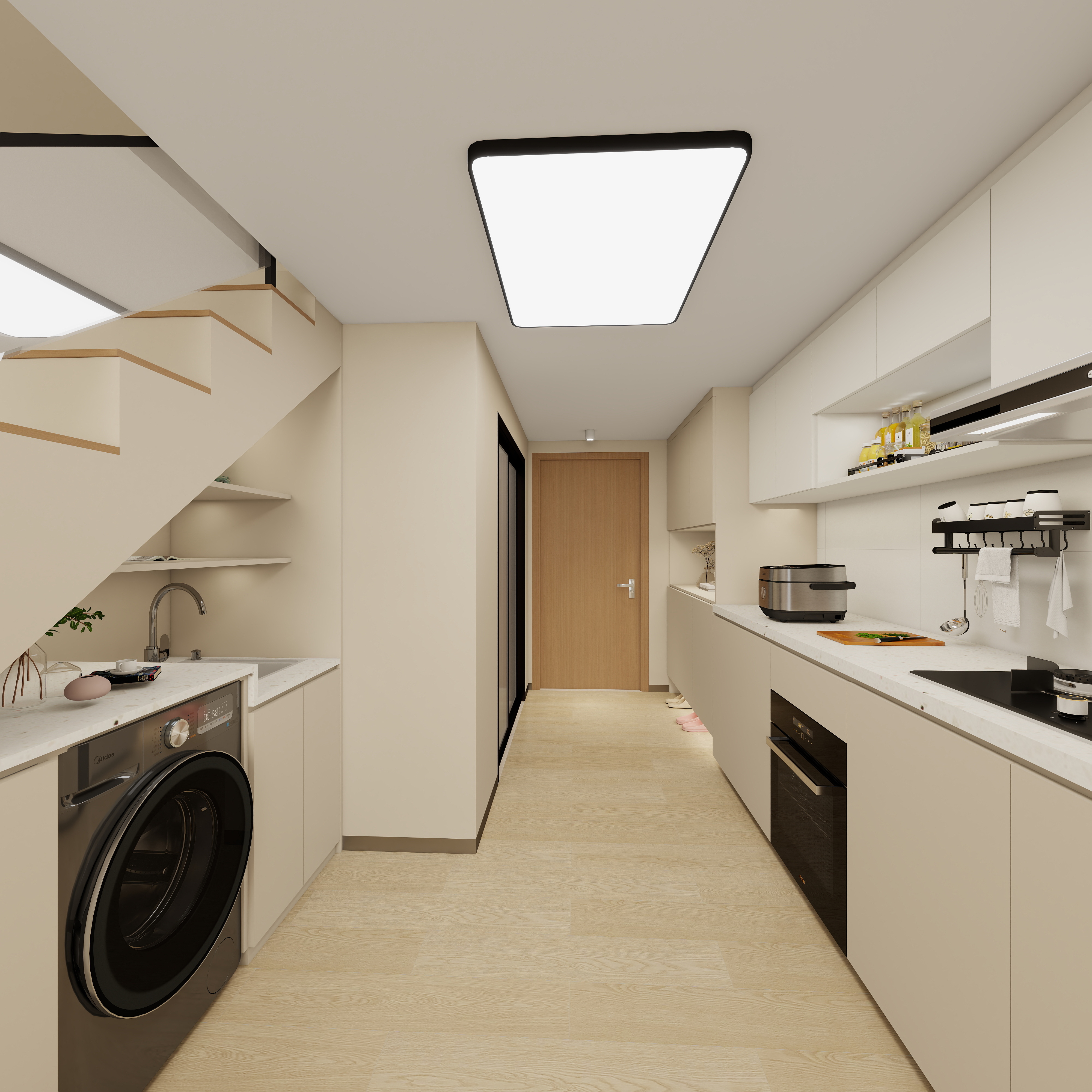 PK空间設記-33m²双层公寓loft温馨的家一层客餐厅装修效果图第5张