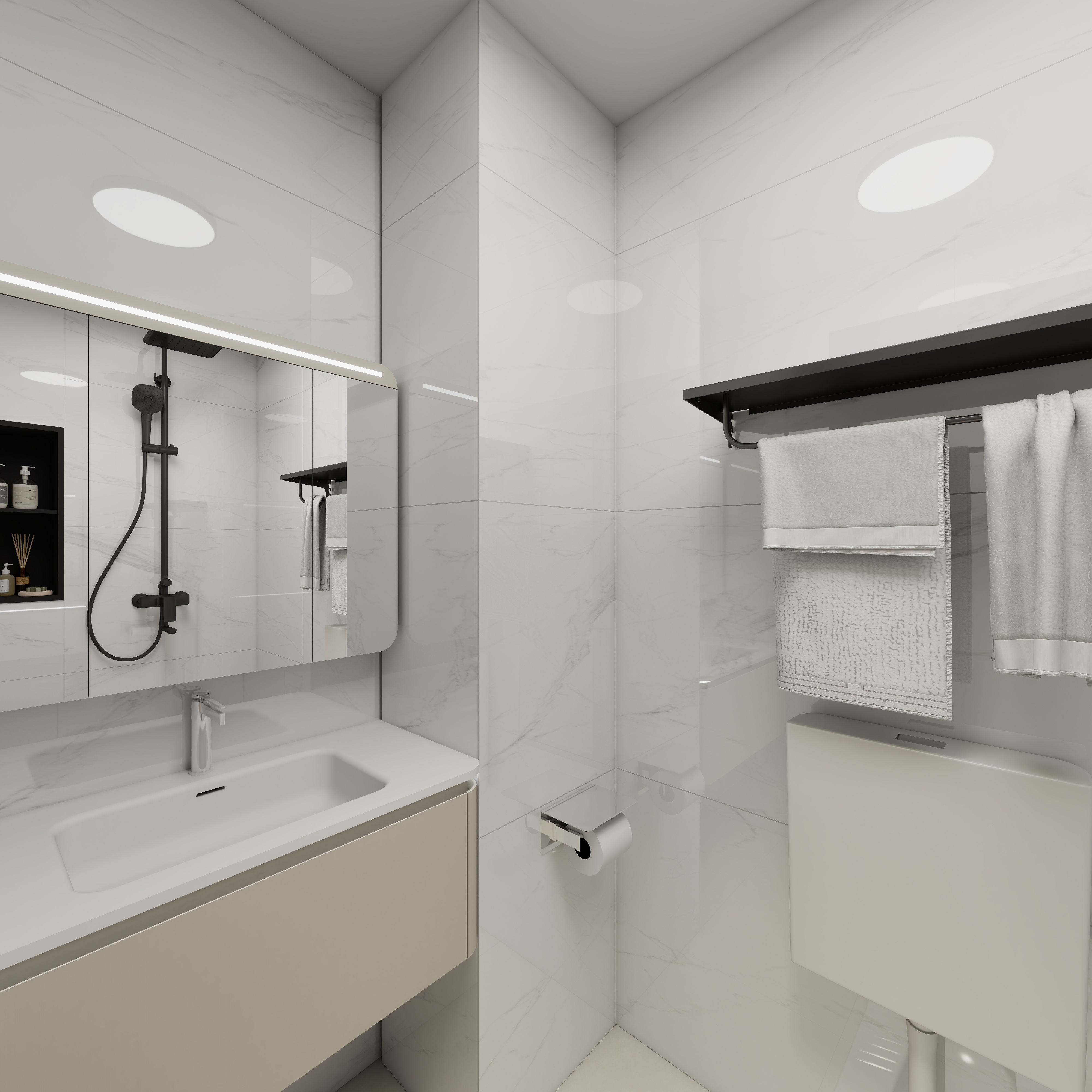 PK空间設記-33m²双层公寓loft温馨的家一层卫生间装修效果图第1张