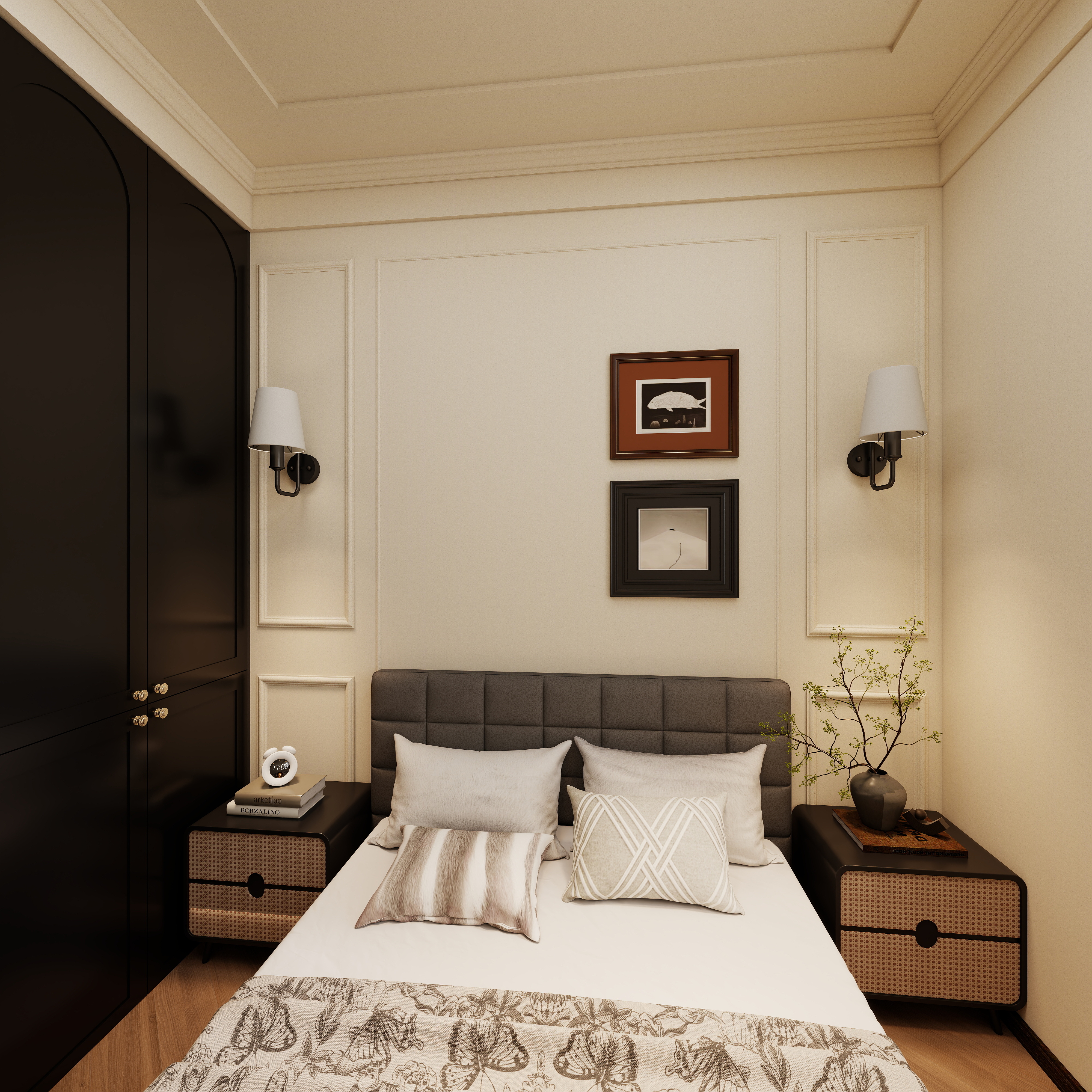 居里亚技术中心-法式中古一层主卧装修效果图第3张