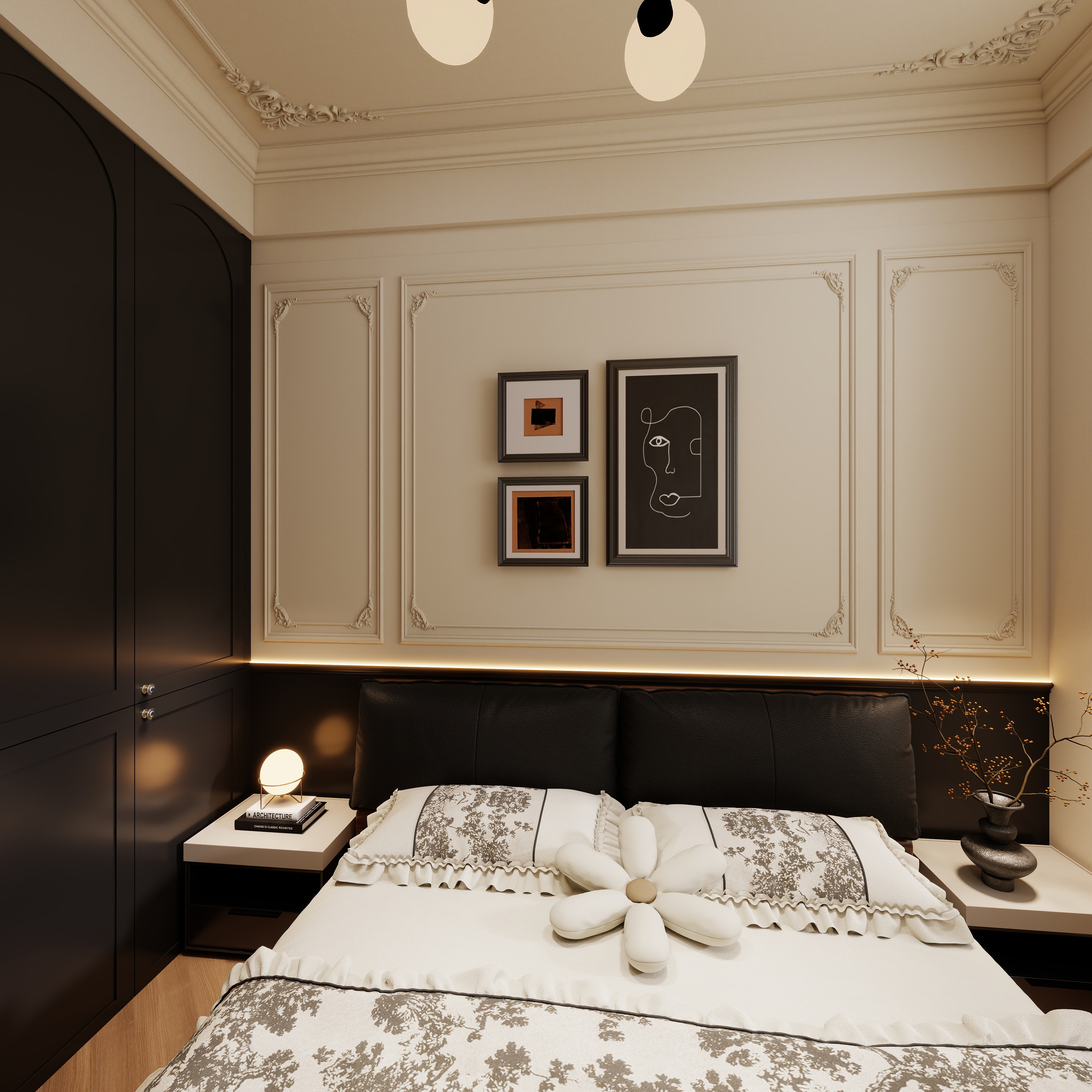 居里亚技术中心-法式中古一层次卧装修效果图第3张