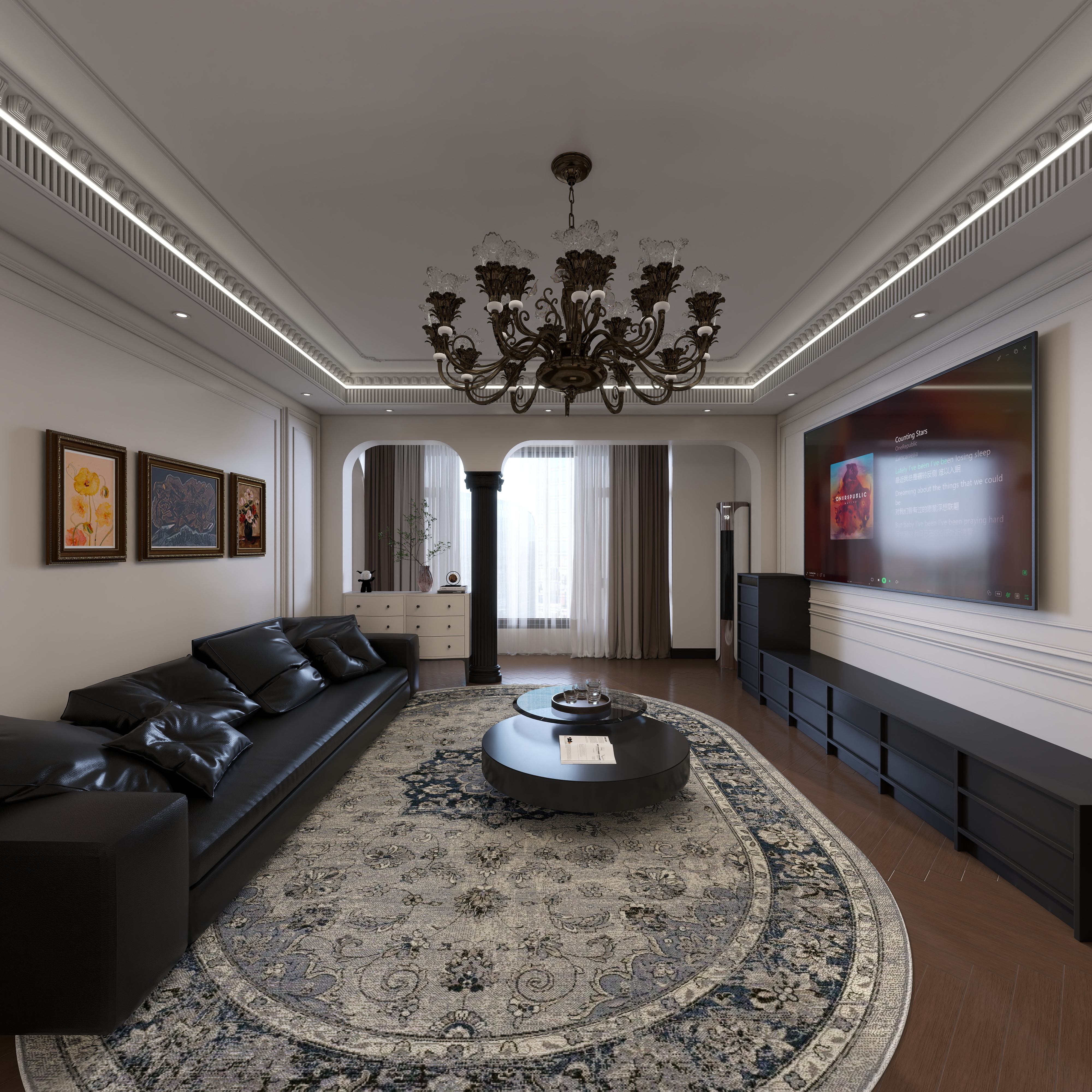 小祖0123-左岸澜庭户型 一层客餐厅装修效果图第4张