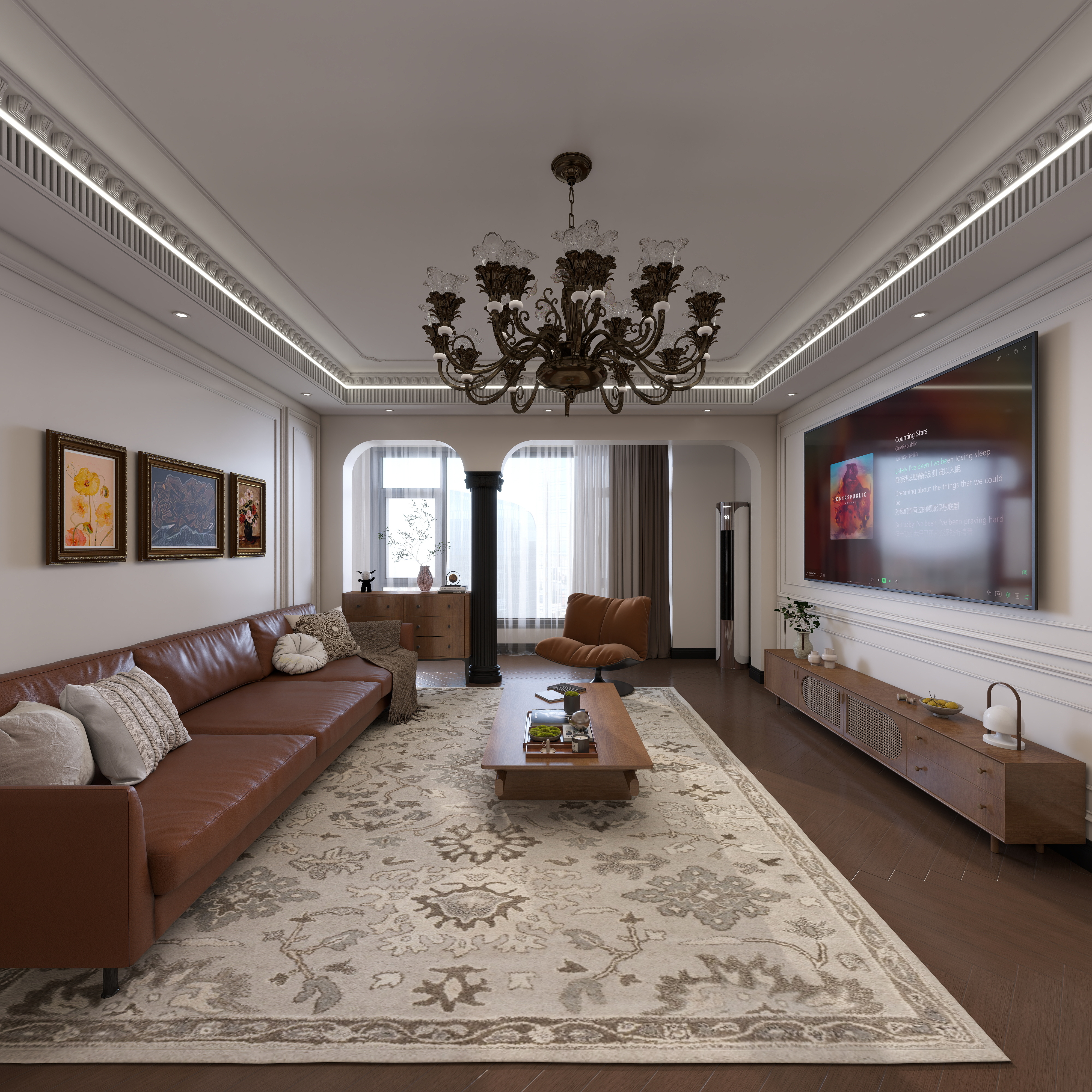 小祖0123-左岸澜庭户型 一层客餐厅装修效果图第5张