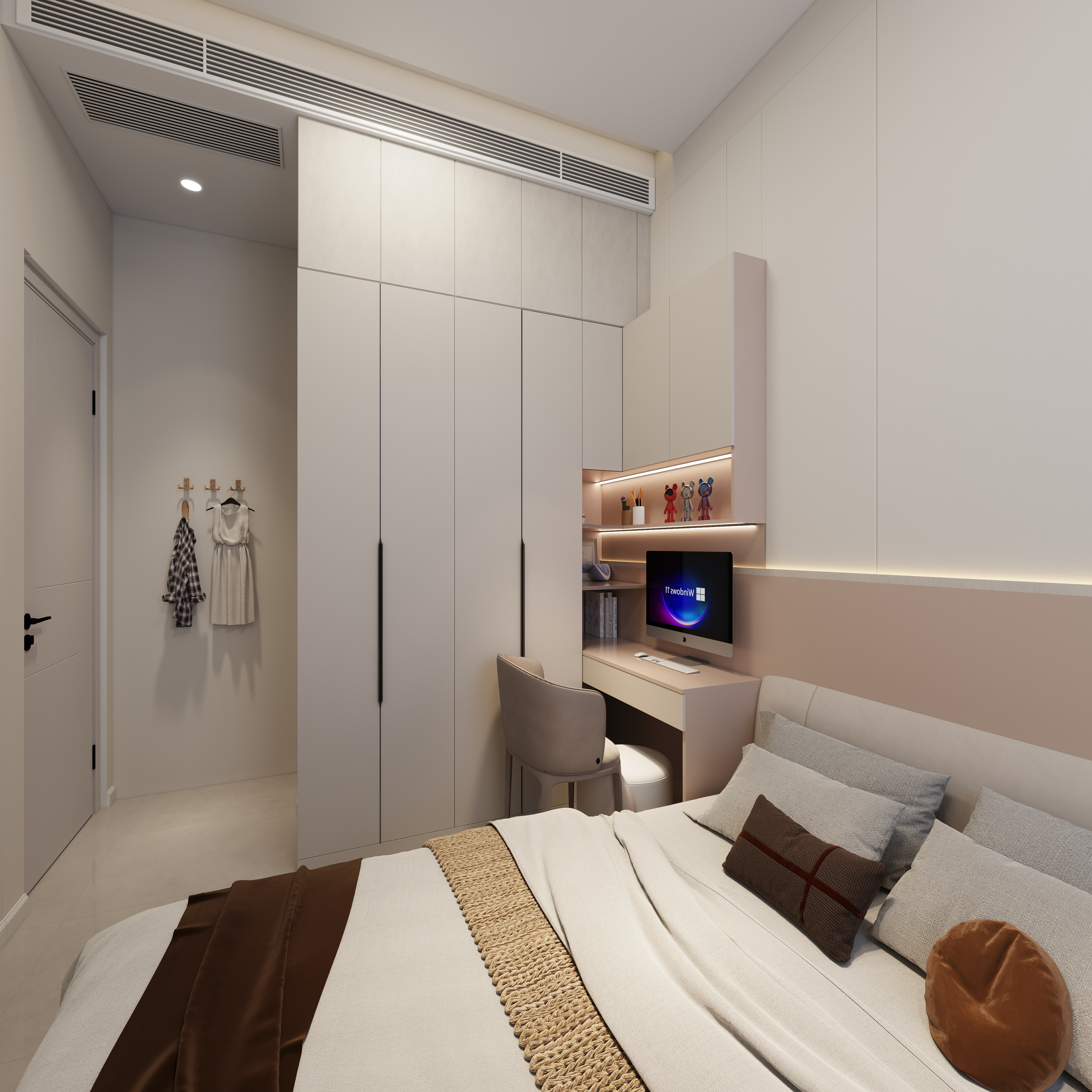 装饰设计董建-79㎡2室一层次卧装修效果图第3张