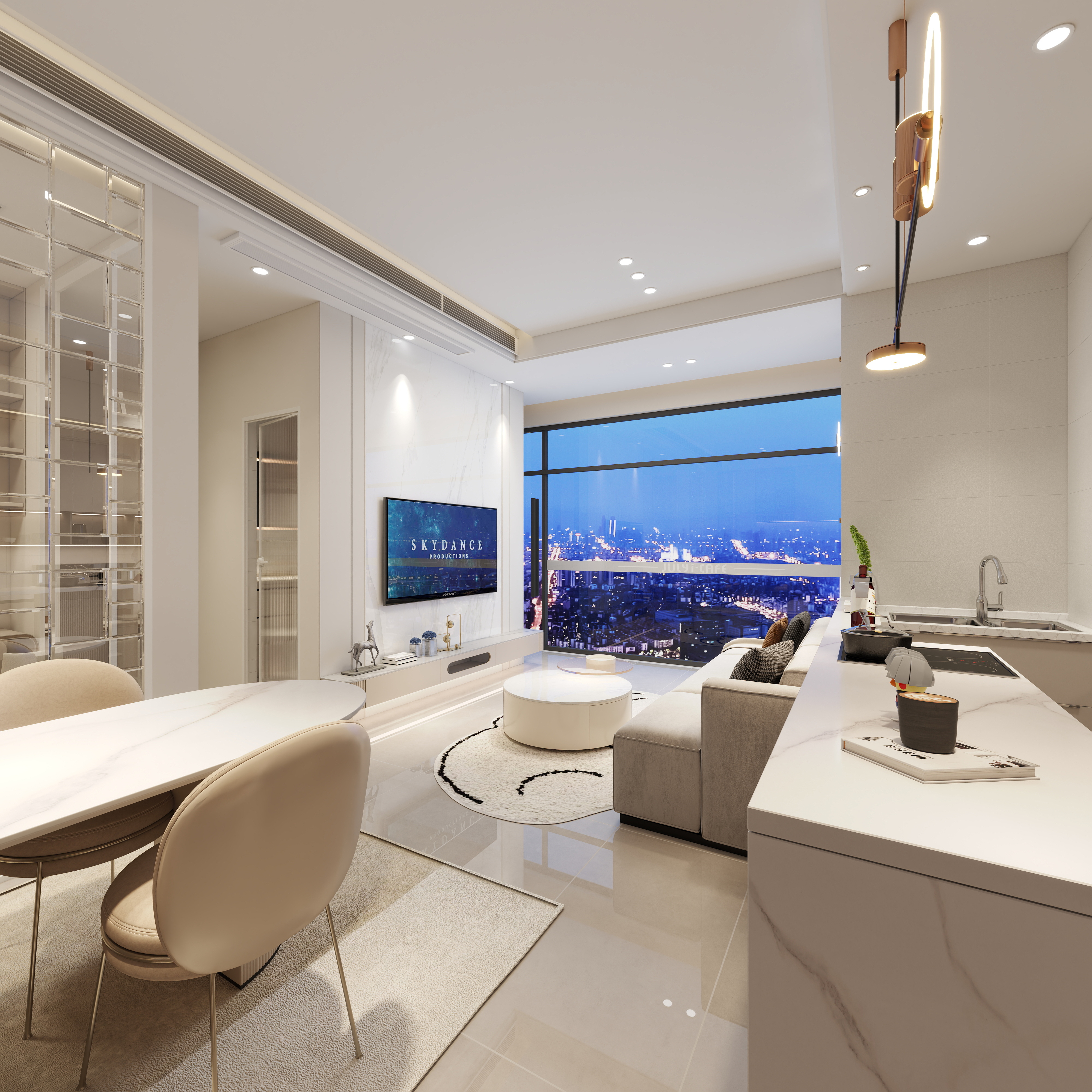 装饰设计董建-79㎡2室一层客餐厅装修效果图第5张